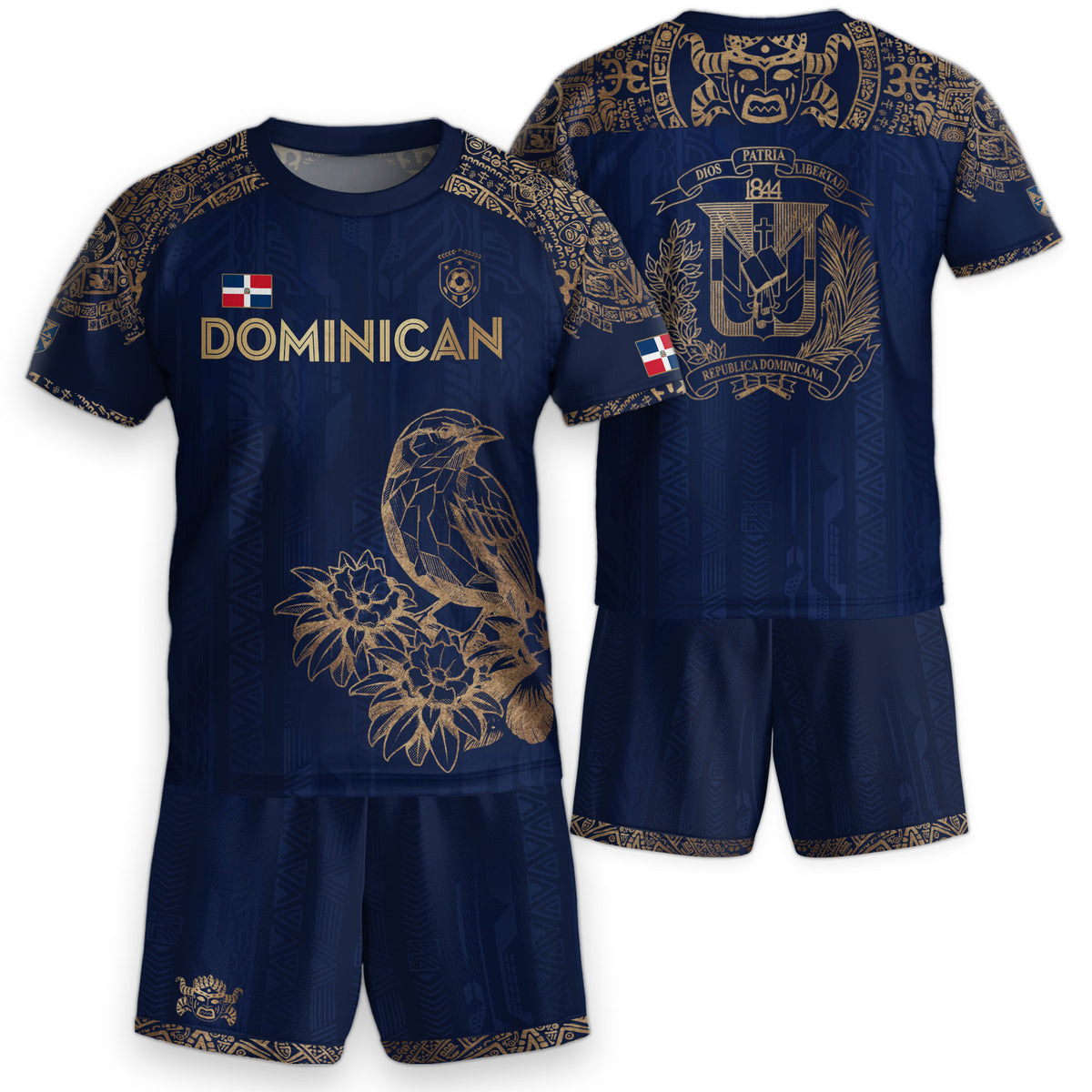 Dominican Republic Kids Soccer Jersey Yellow Cultural Pride Collection