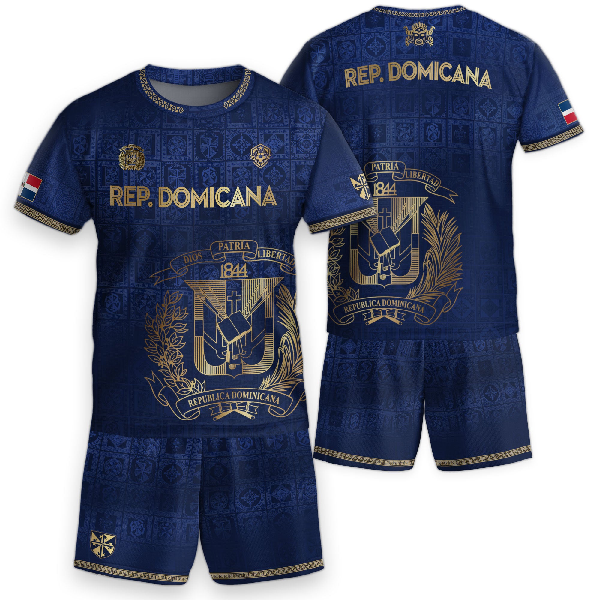 Dominican Republic Kids Soccer Jersey Navy Gold Heritage Edition