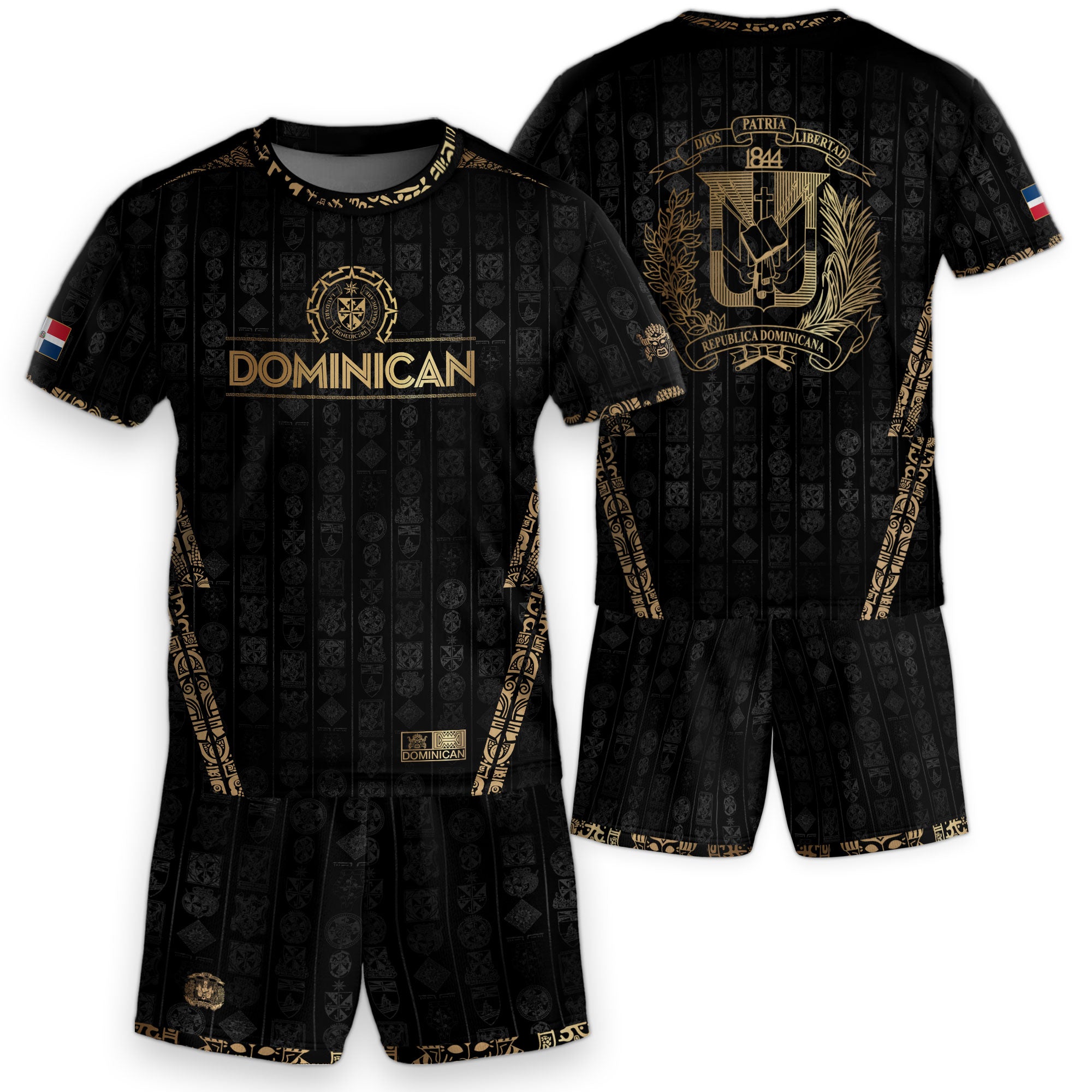 Dominican Cultural Heritage Kids Soccer Jersey Black National Pride Collection