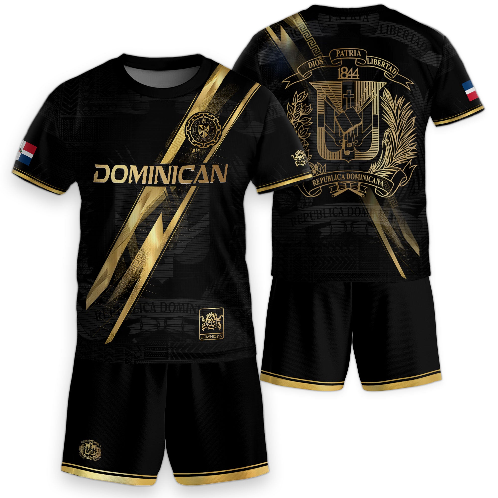 Dominican Cultural Youth Soccer Jersey Black Heritage Style