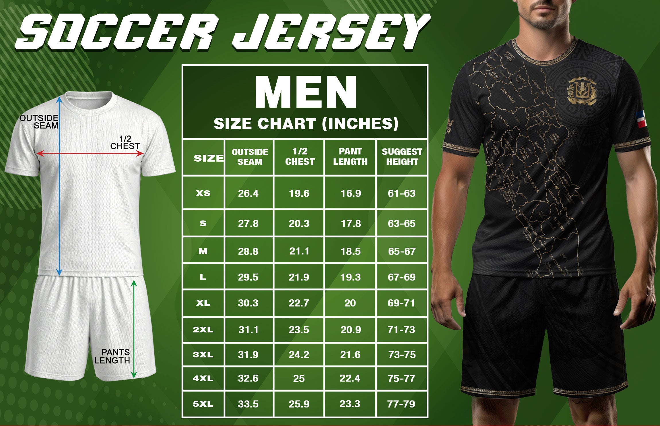Dominican National Pride Soccer Jersey Black Gold, Cultural Heritage Apparel