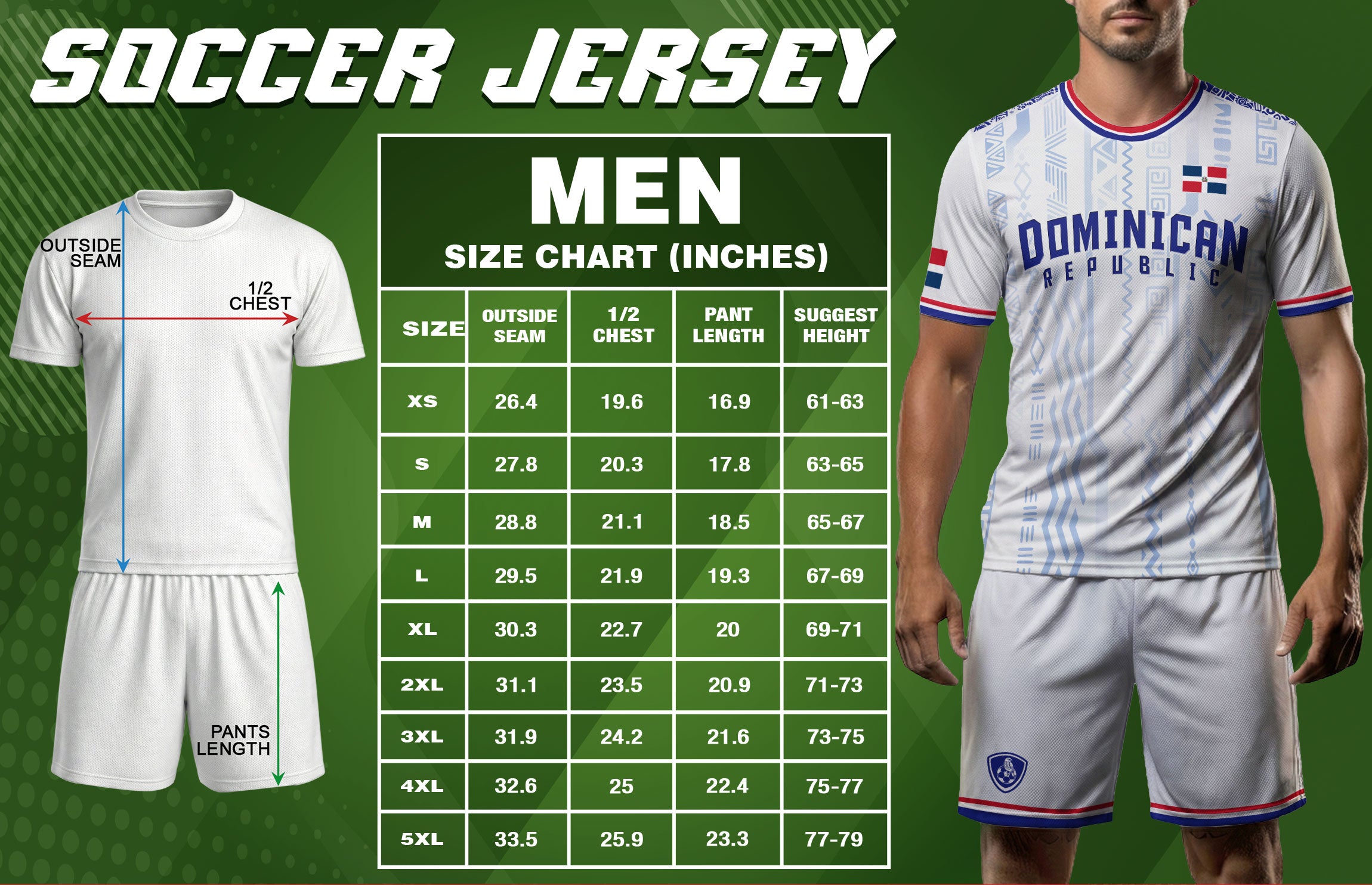 Dominican Republic White Blue Red National Symbol Tribal Pattern Pride Soccer Jersey