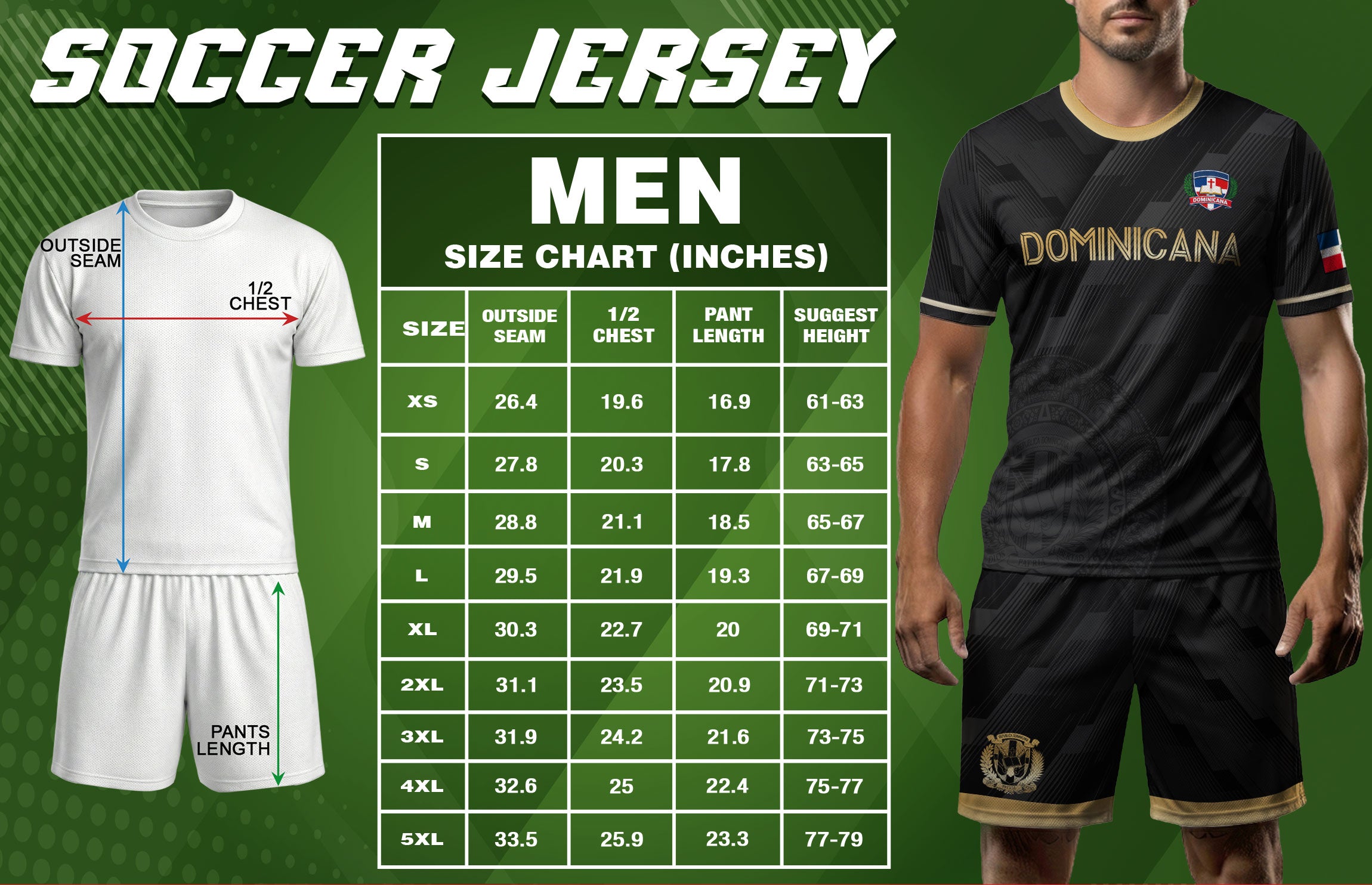 Dominican Cultural Heritage Soccer Jersey Black Gold, National Pride Collection