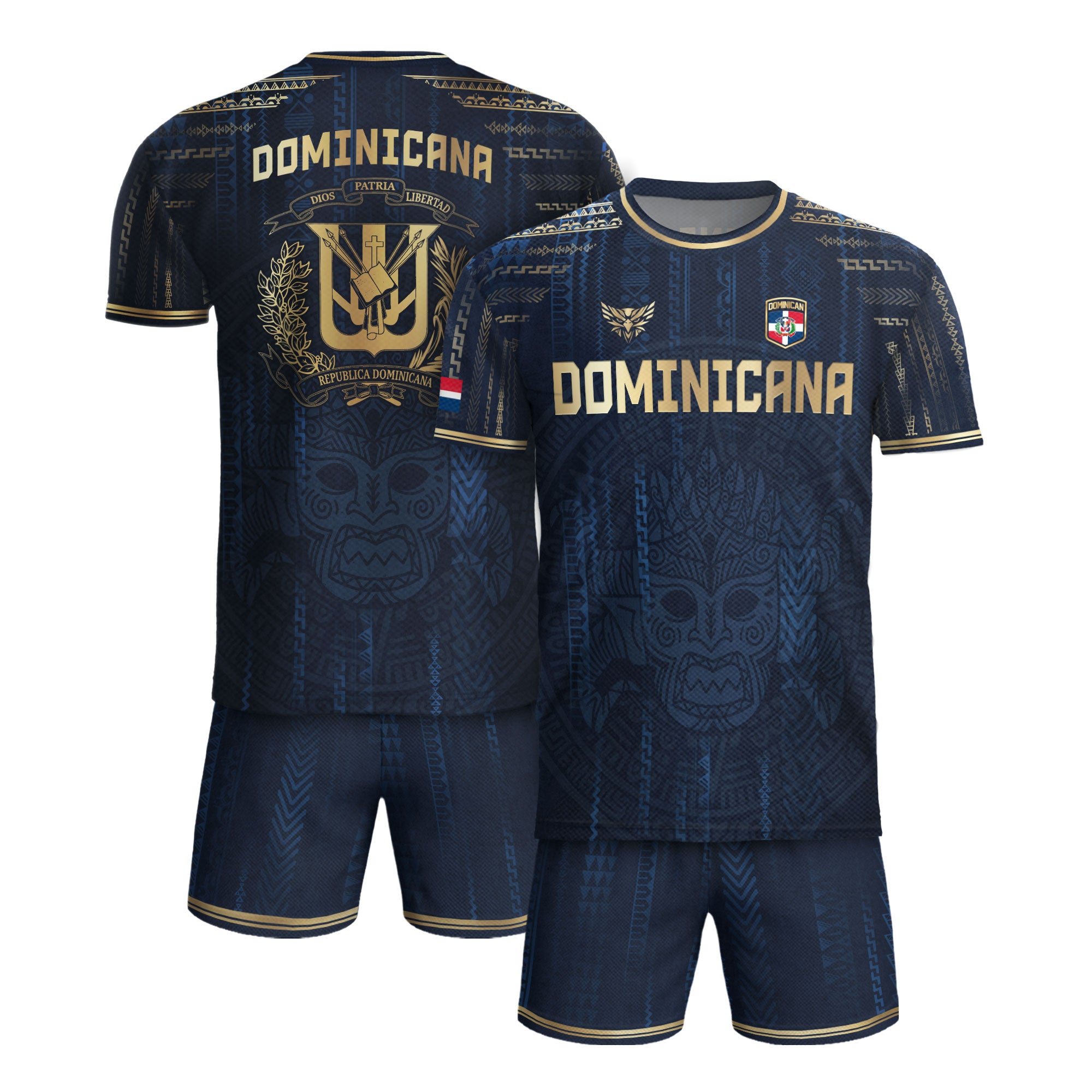 Dominican Heritage Pride Soccer Jersey Navy Gold, National Culture Collection