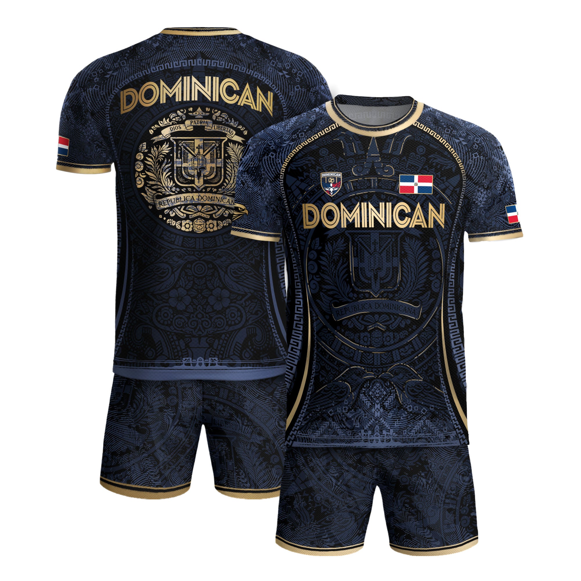 Dominican Republic Heritage Navy Gold Geometric National Soccer Jersey