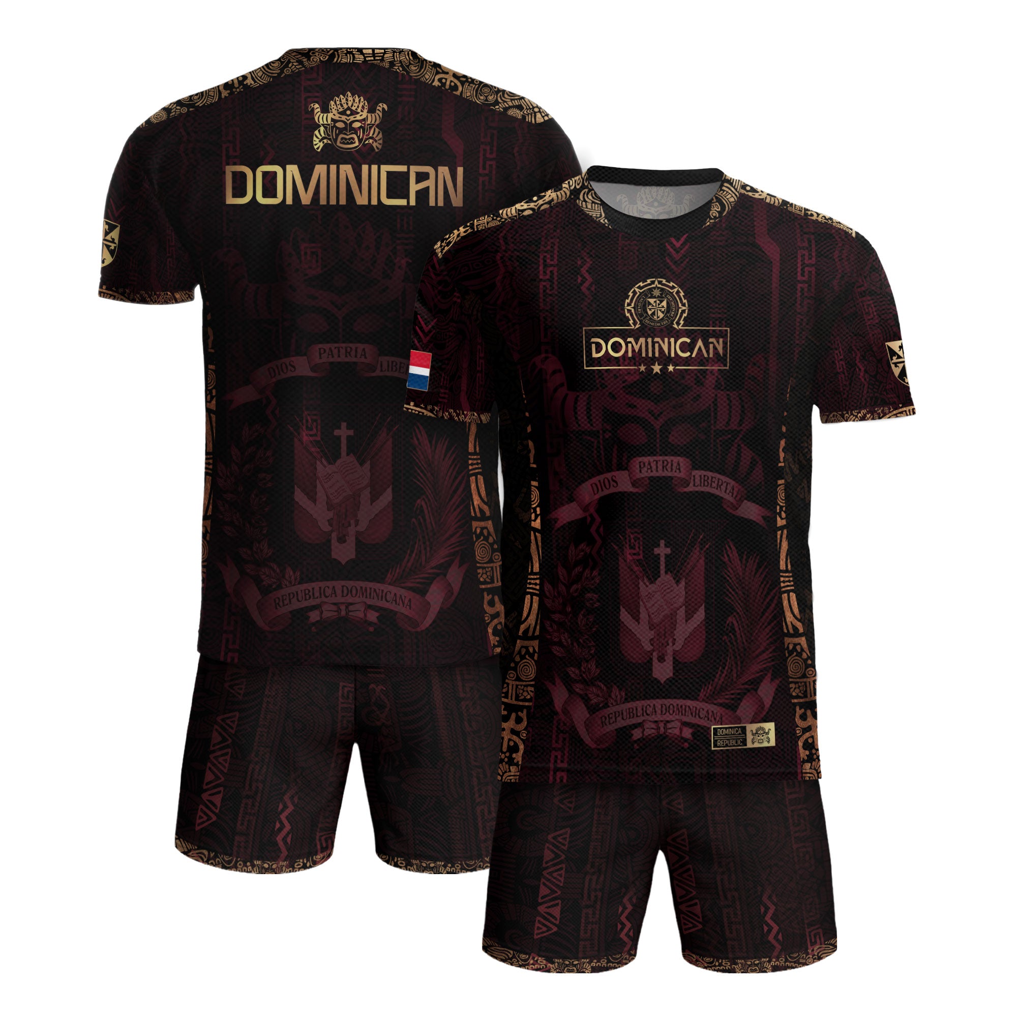 Dominican Republic Orgullo Dominicano Dark Maroon Mask Vintage Soccer Jersey