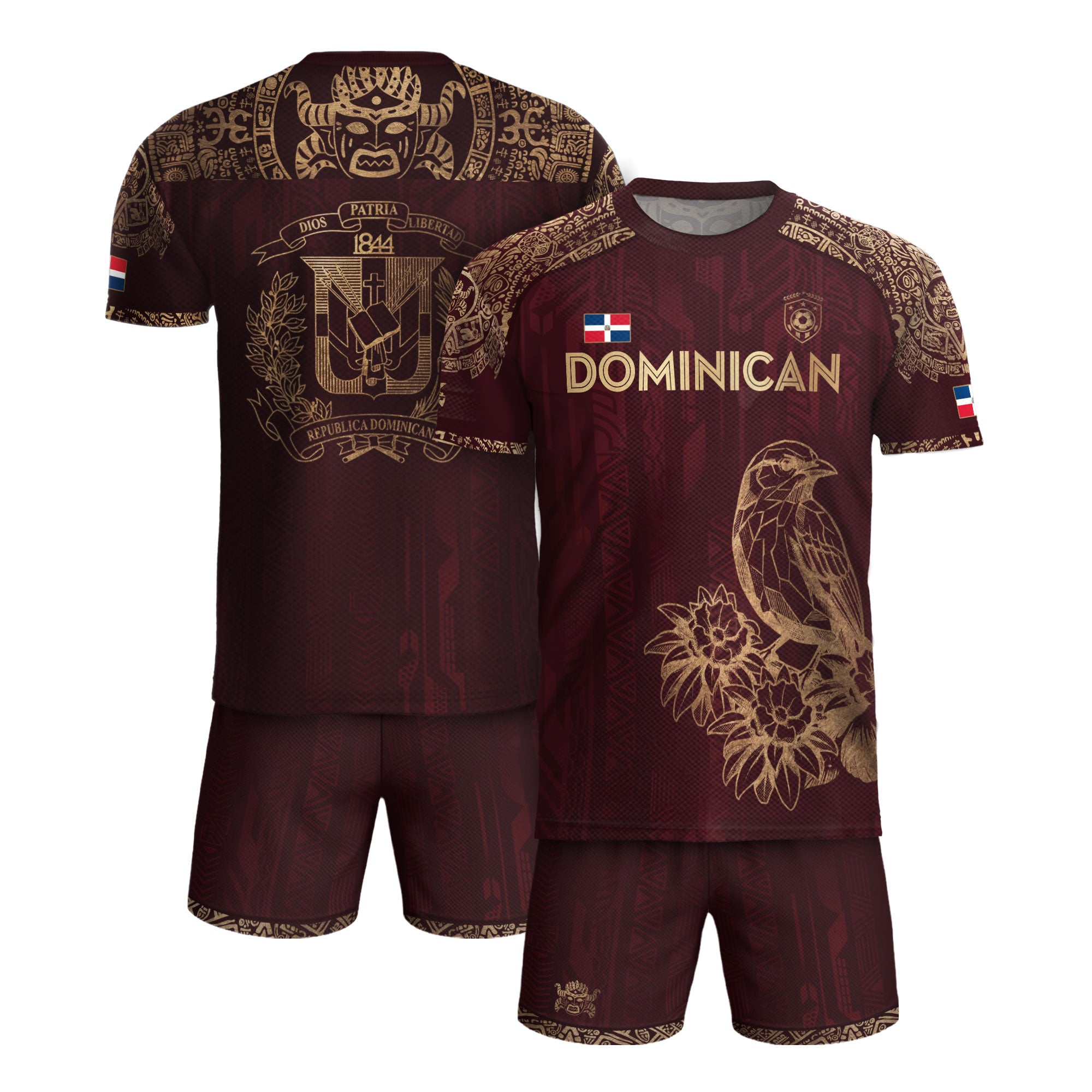 Dominican Republic Orgullo Dominicano Maroon Gold Cigua Palmera Soccer Jersey