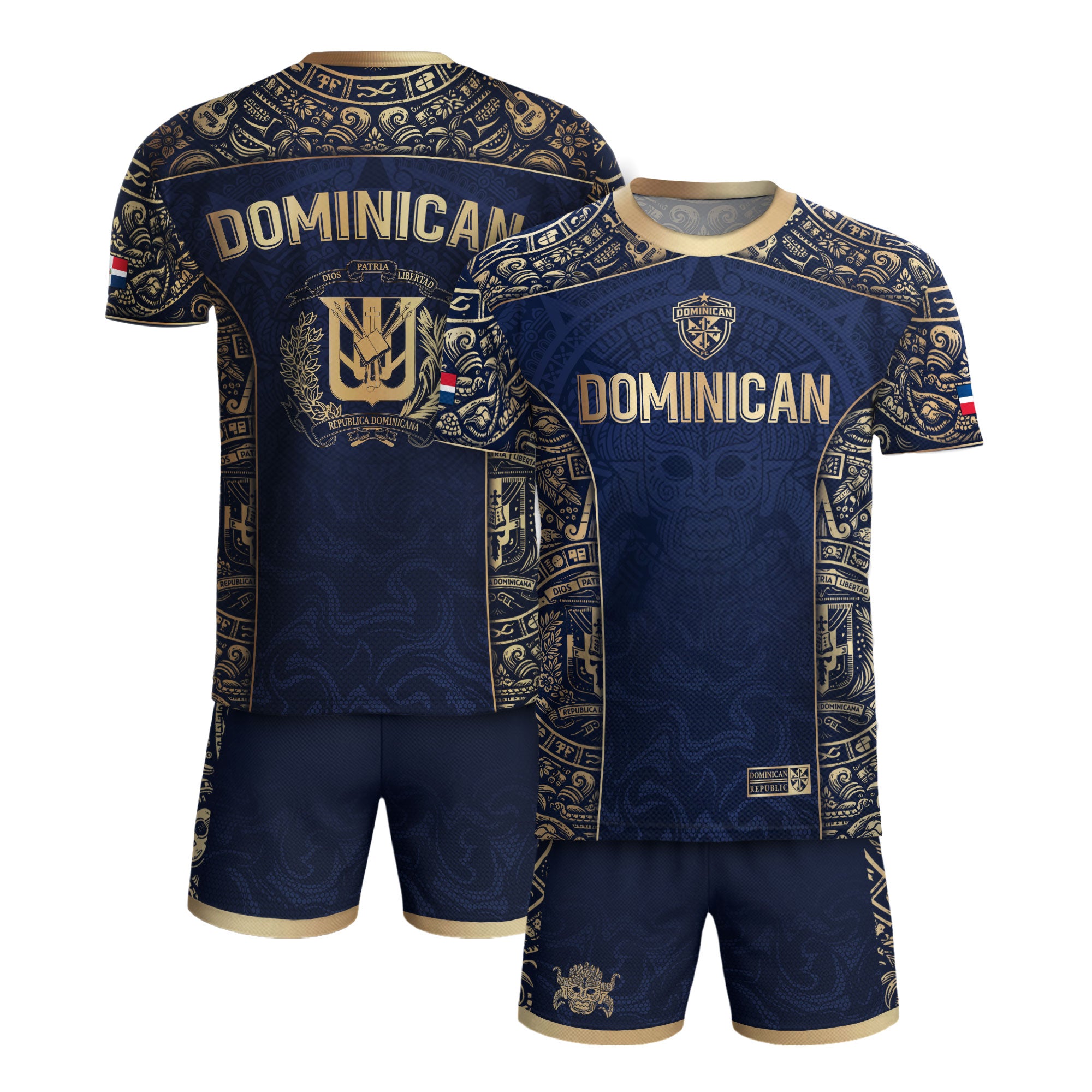 Dominican Republic Independence Navy Gold Mask Heritage Soccer Jersey