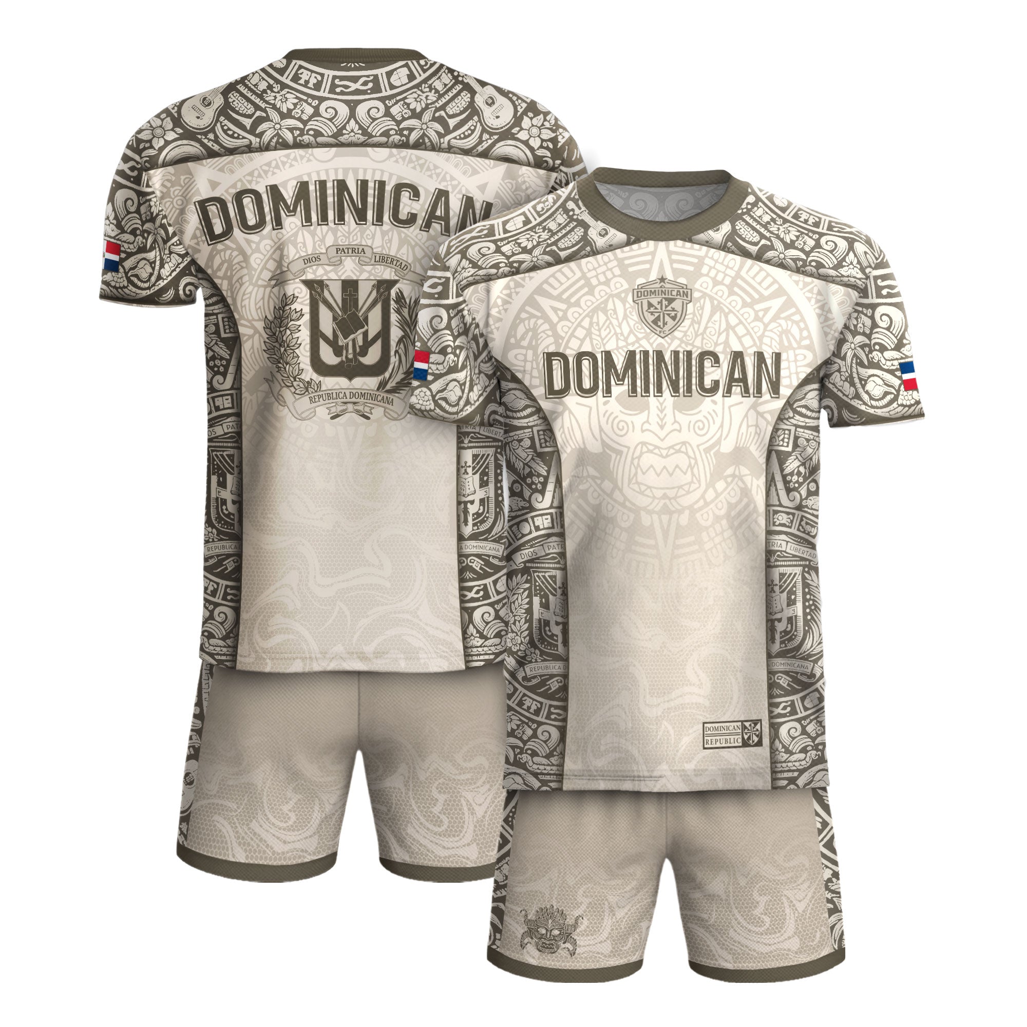 Dominican Republic Heritage Orgullo Dominicano Beige Taino Soccer Jersey