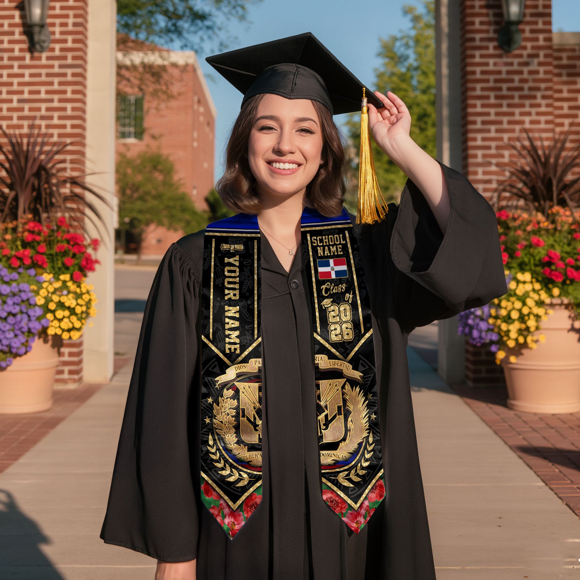 Custom Dominicana Graduation Stole Dominican Grad Sash, Class of 2026 Graduate Gift