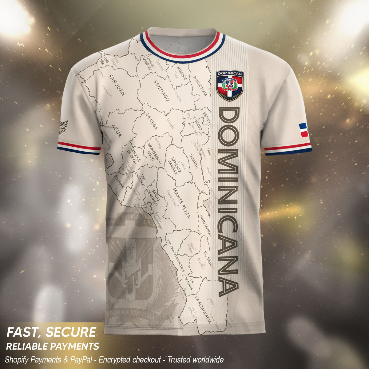 Dominican Heritage Soccer Jersey Beige, Cultural Identity Pride Collection