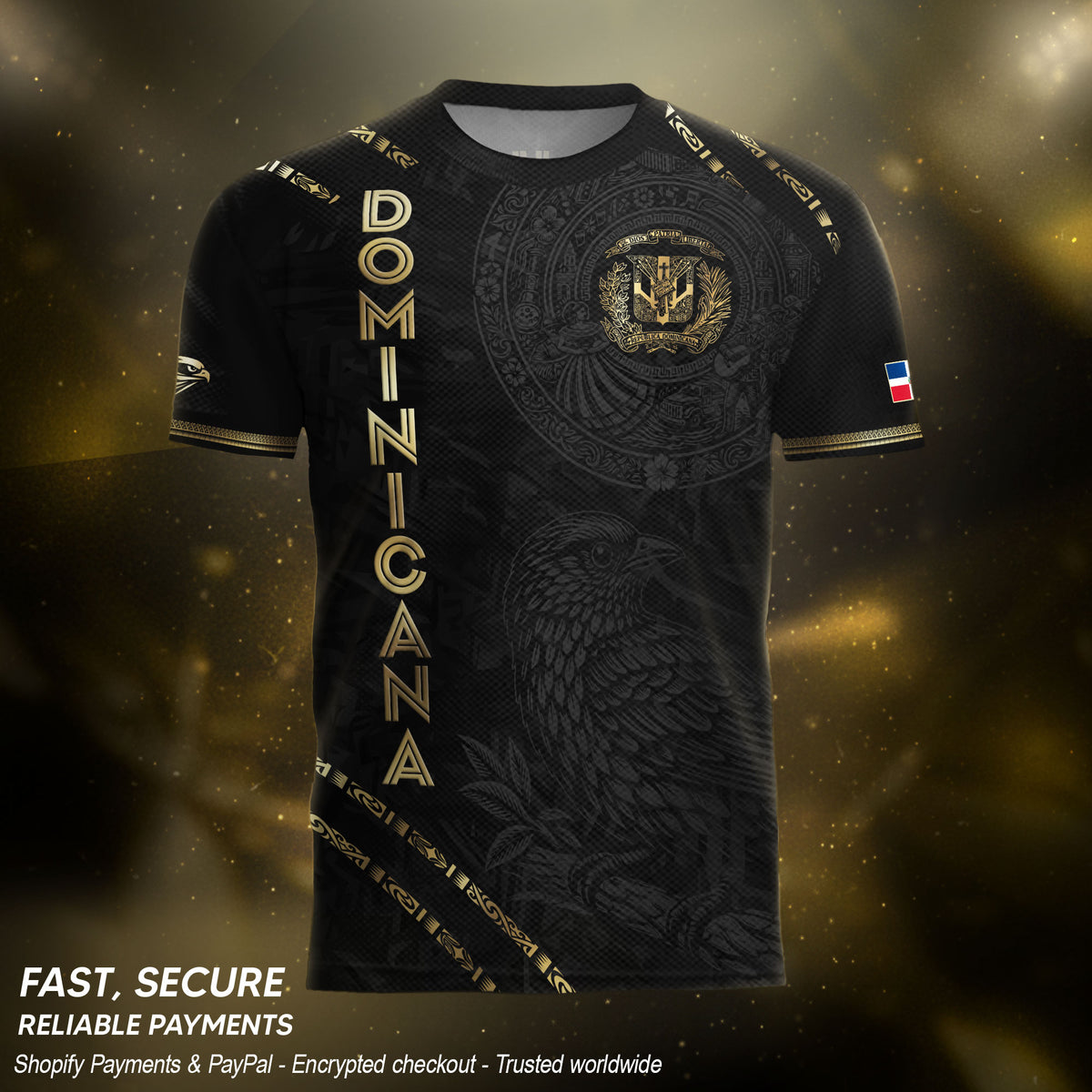 Dominican Heritage Soccer Jersey Black Gold, Cultural Identity & National Pride