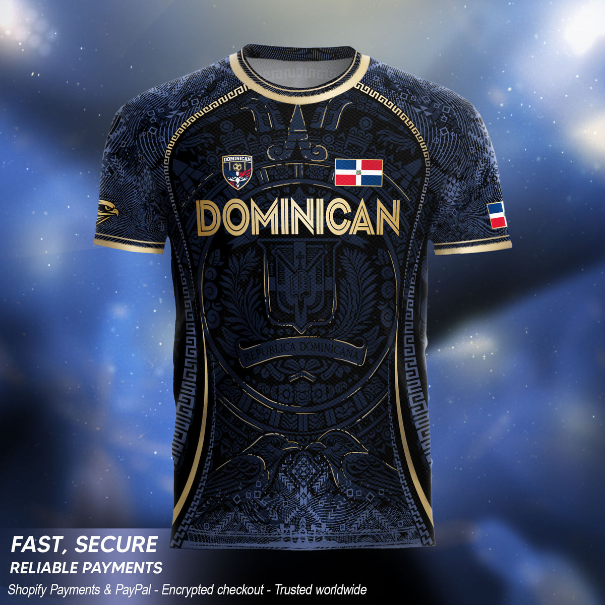 Dominican Republic Heritage Navy Gold Geometric National Soccer Jersey