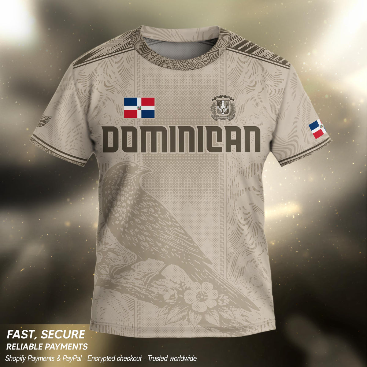 Dominican Cultural Pride Soccer Jersey Beige for Kids Youth, Heritage-Inspired Apparel