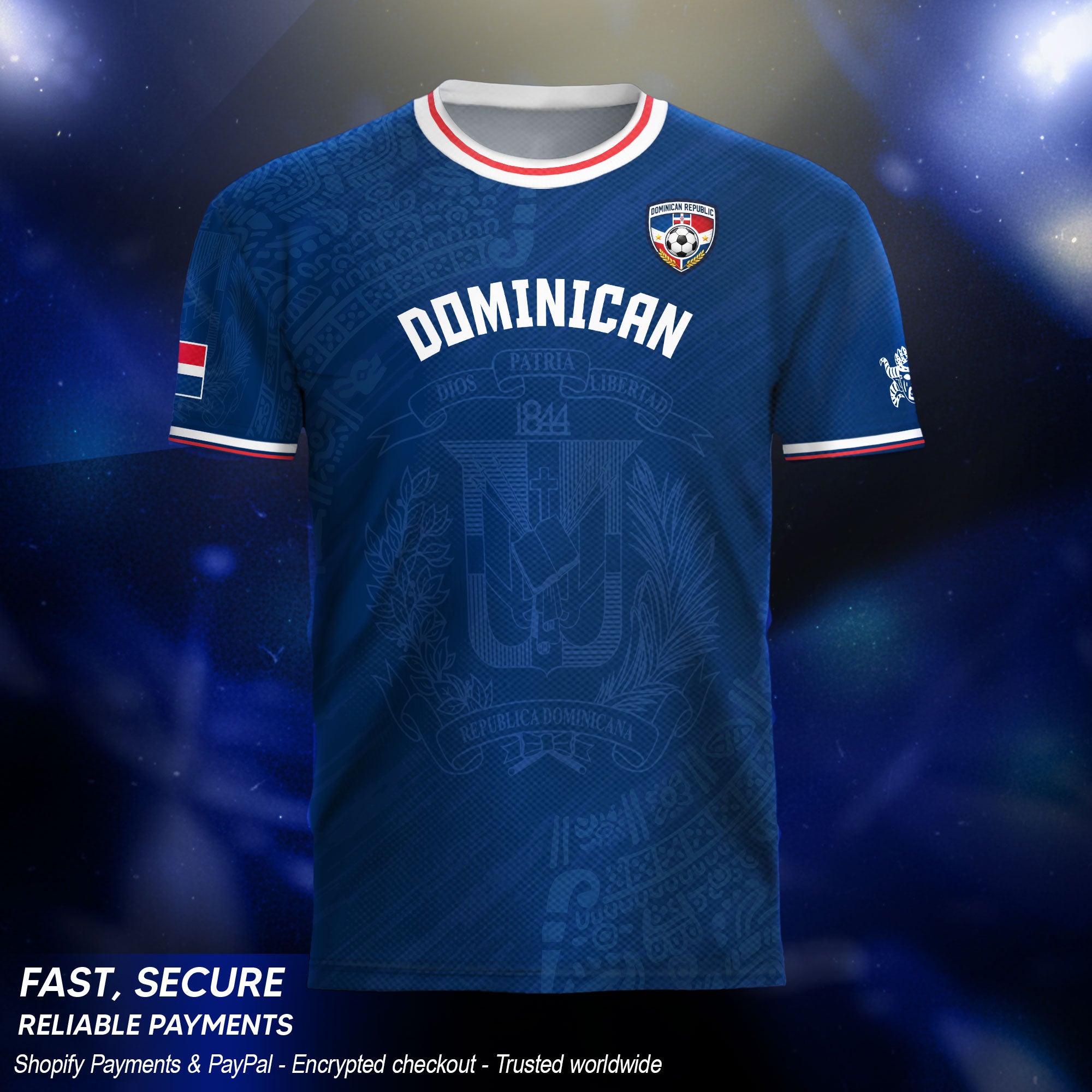 Dominican Republic Heritage Royal Navy National Graphic Soccer Jersey