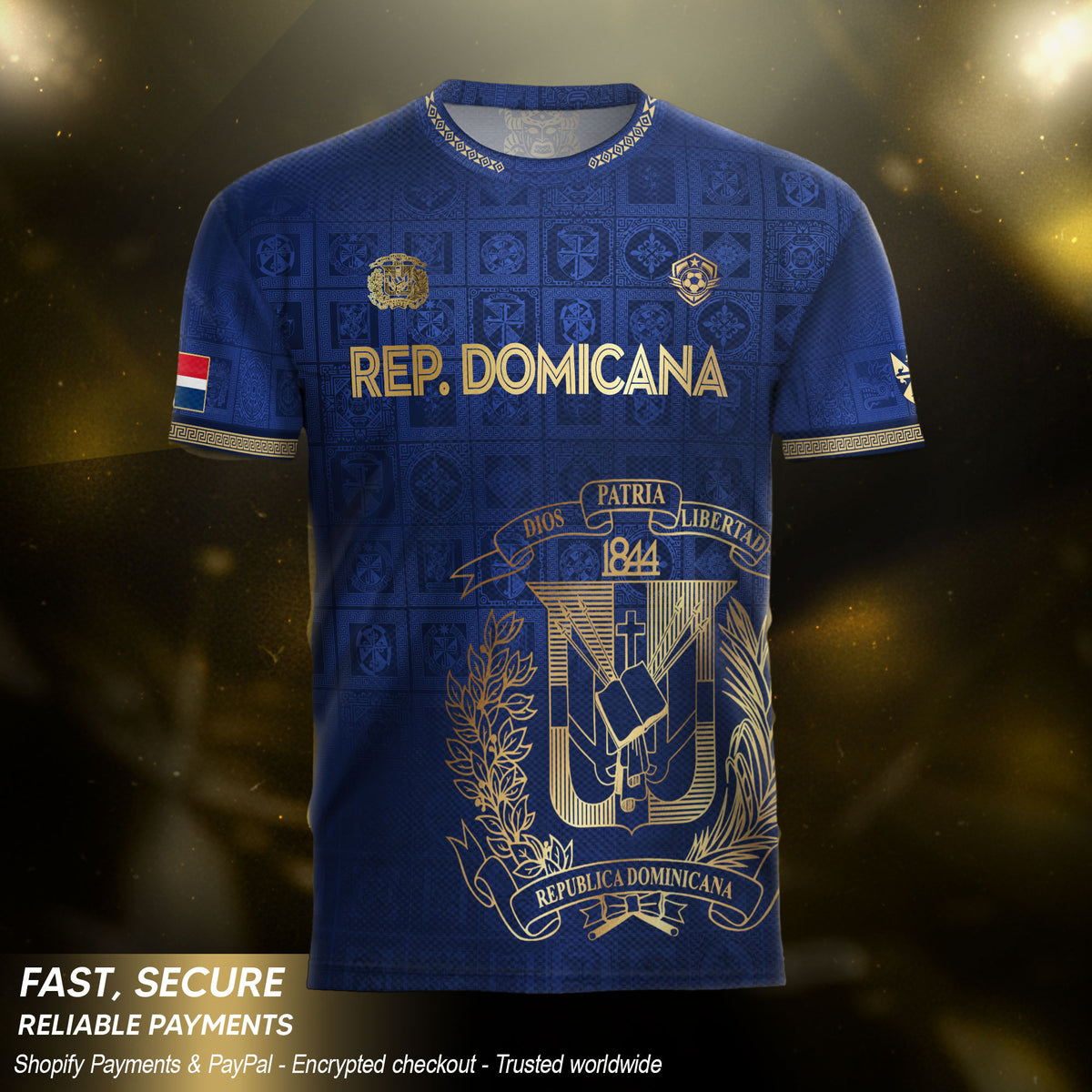 Dominican Republic Heritage Navy Gold Athletic Independence Soccer Jersey