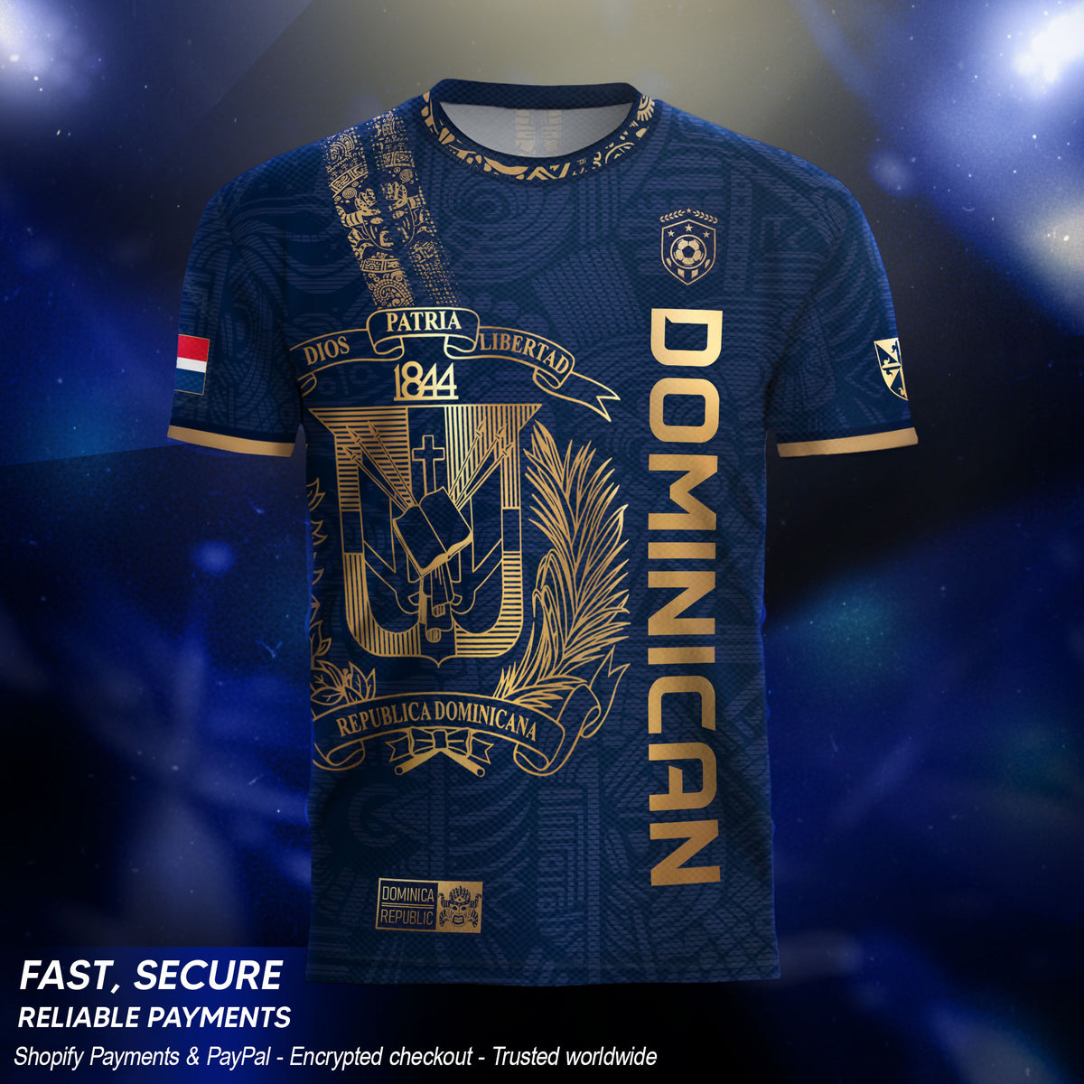 Dominican Republic Navy Gold Vintage National Heritage Shirt Soccer Jersey