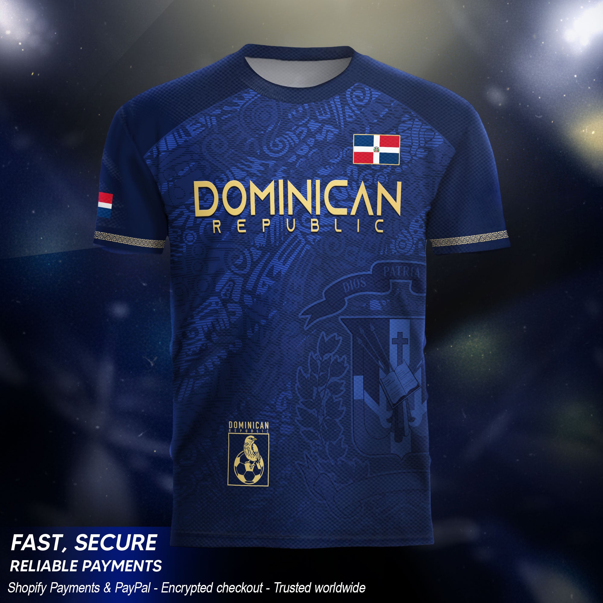 Dominican Heritage Soccer Jersey Navy And Gold, Cultural Pride and National Identity