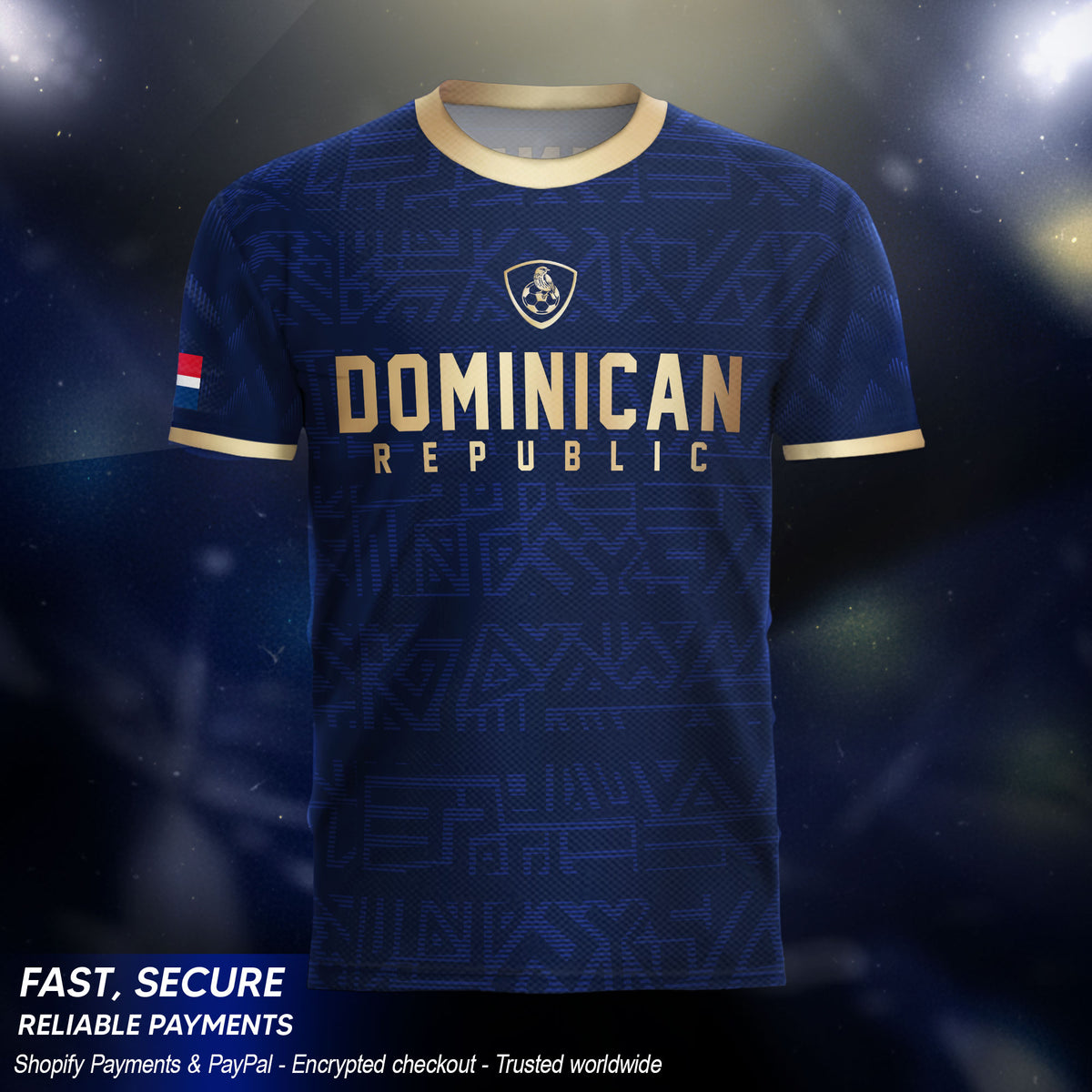 Dominican Republic Soccer Crest Heritage Navy Gold National Pride Soccer Jersey