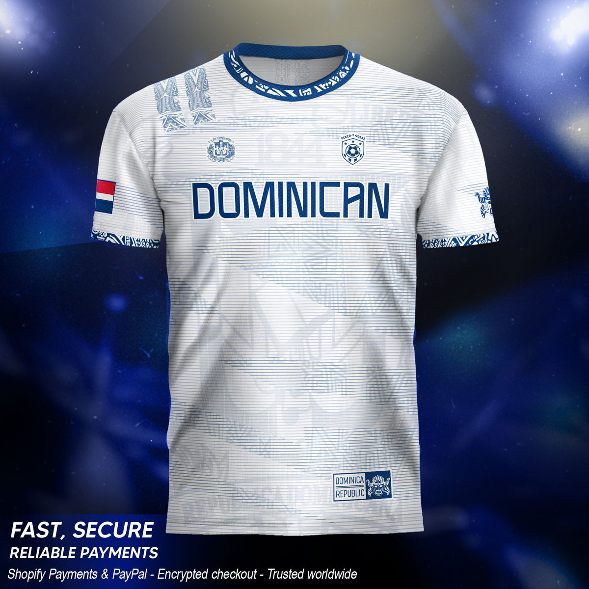 Dominican Republic Heritage White Blue National Soccer Jersey