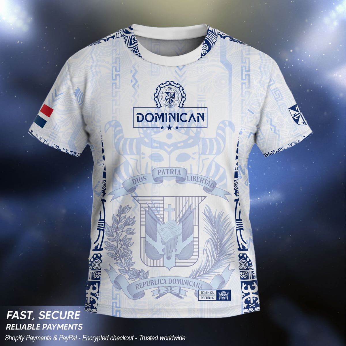 Dominican Republic Kids Youth Orgullo Dominicano White Vintage Mask Soccer Jersey