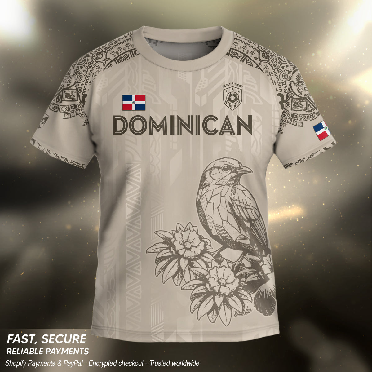 Dominican Republic Kids Youth Orgullo Dominicano Beige Tan Cigua Palmera Soccer Jersey