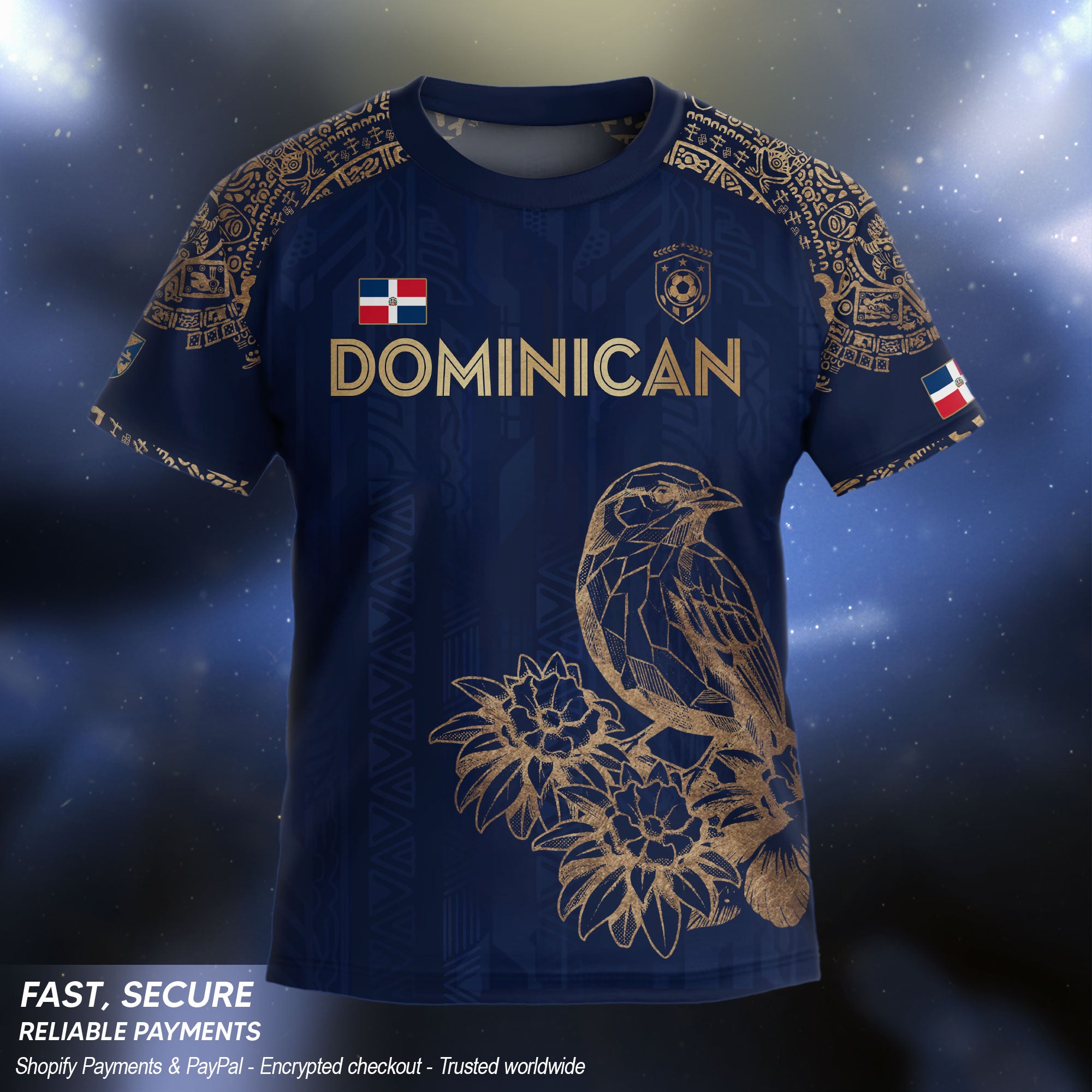 Dominican Republic Kids Soccer Jersey Yellow Cultural Pride Collection