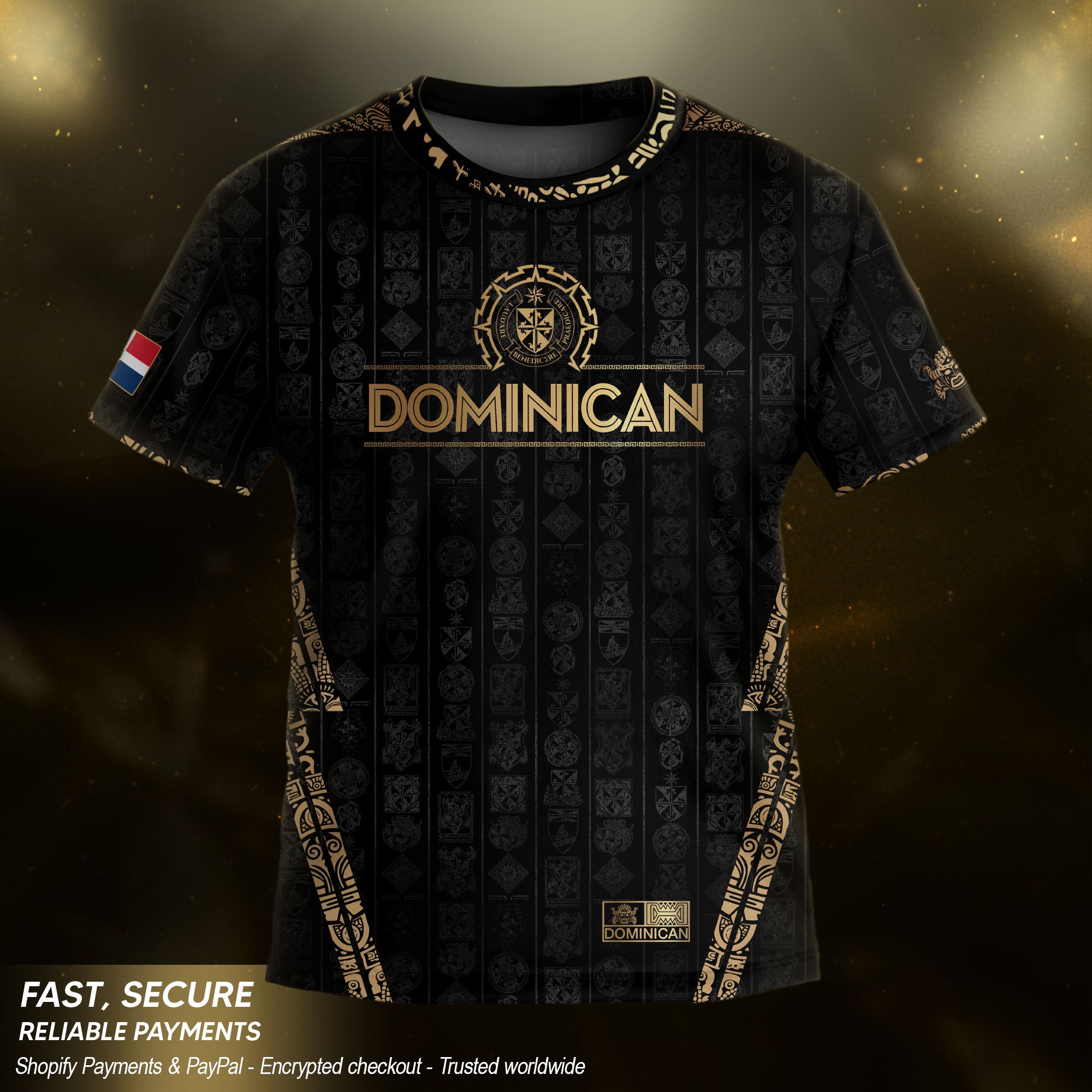 Dominican Cultural Heritage Kids Soccer Jersey Black National Pride Collection