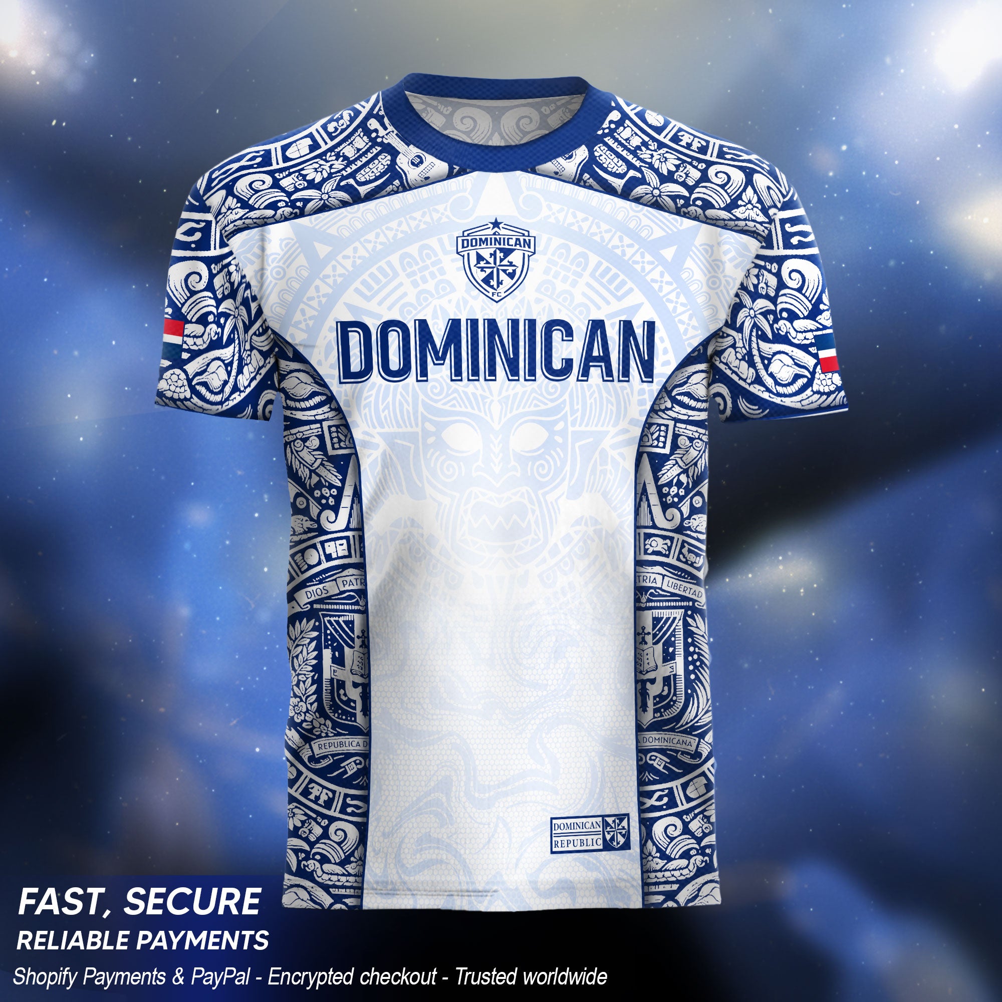 Dominican Republic Heritage White Taino Tribal Style Pride Soccer Jersey