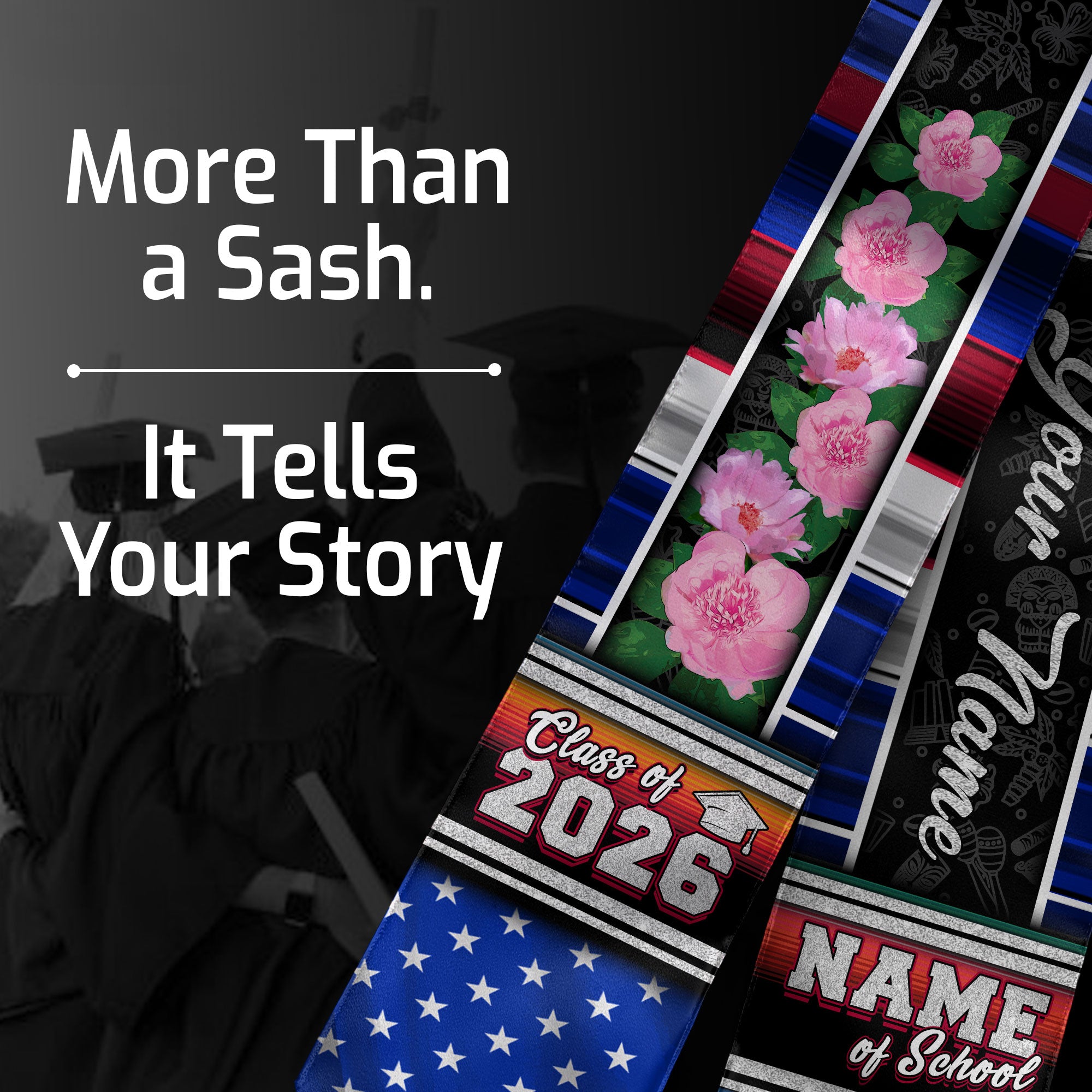 Custom Dominicans Graduation Stole Class of 2026 Dominican American Flag Personalized Sash