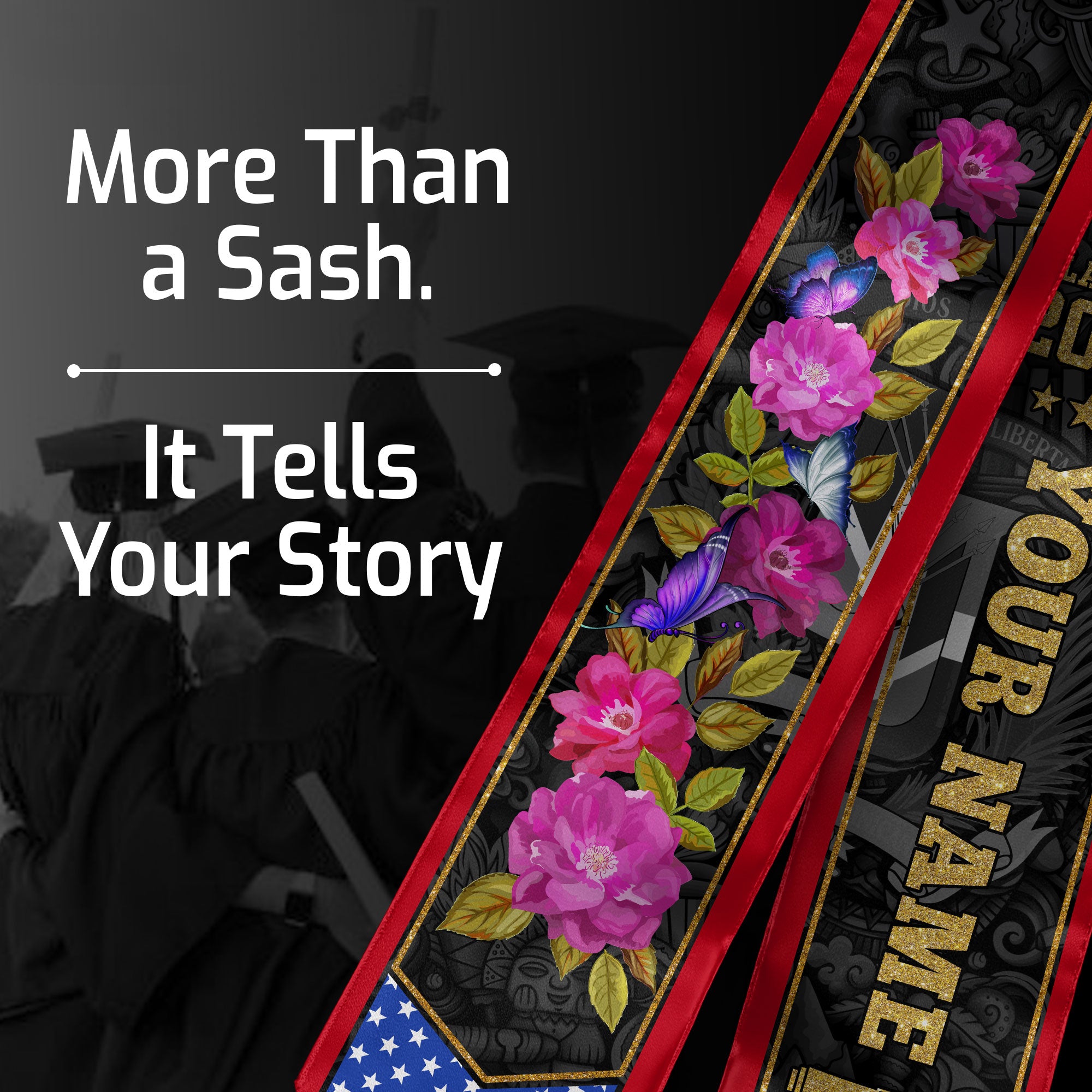 Custom Dominicana Graduation Sash, DR Floral Grad Stole Gift, Class of 2026 Senior Graduate
