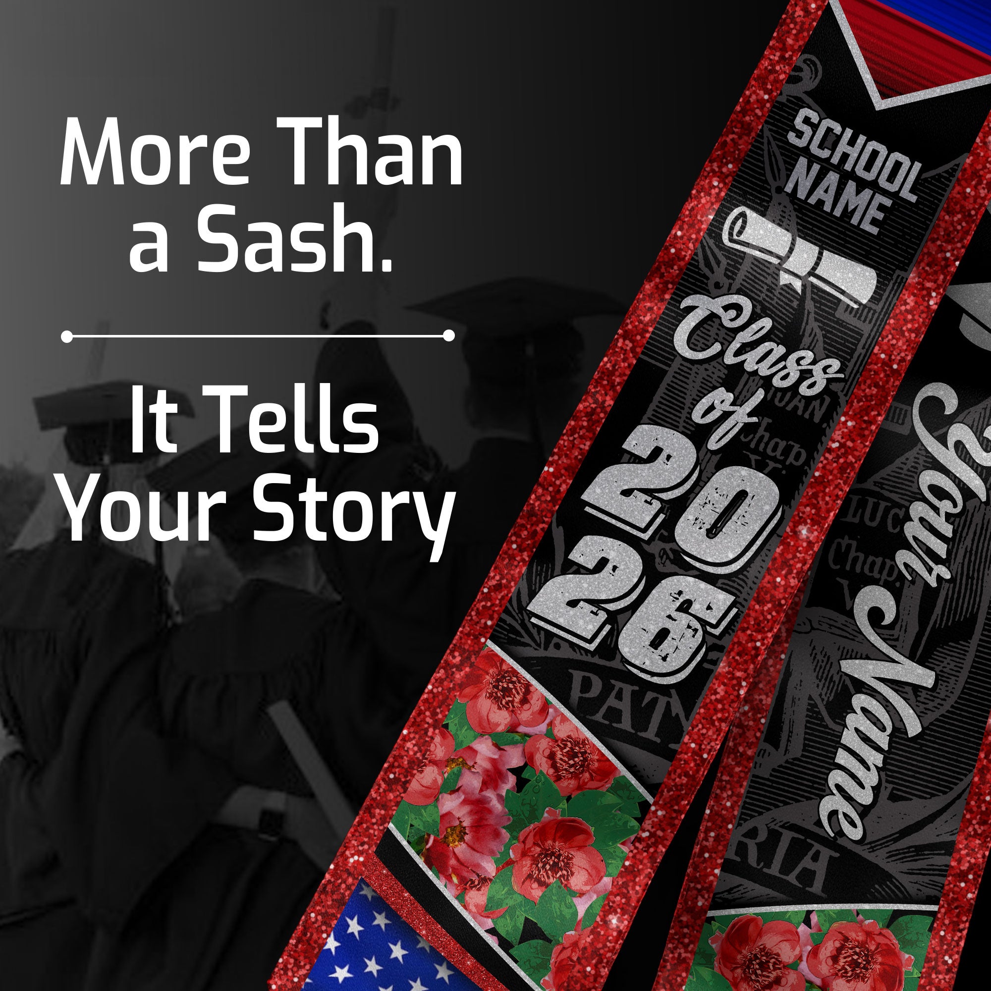 Dominican Floral Stole Graduation Grad Sash Custom, Class of 2026 Graduate Senior Gift