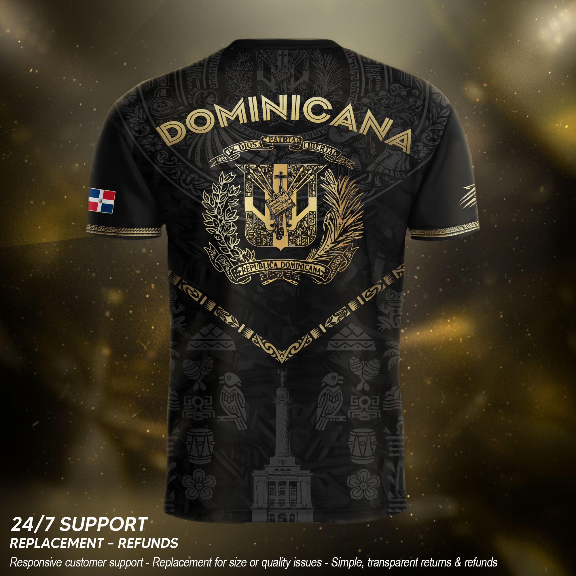 Dominican Heritage Soccer Jersey Black Gold, Cultural Identity & National Pride