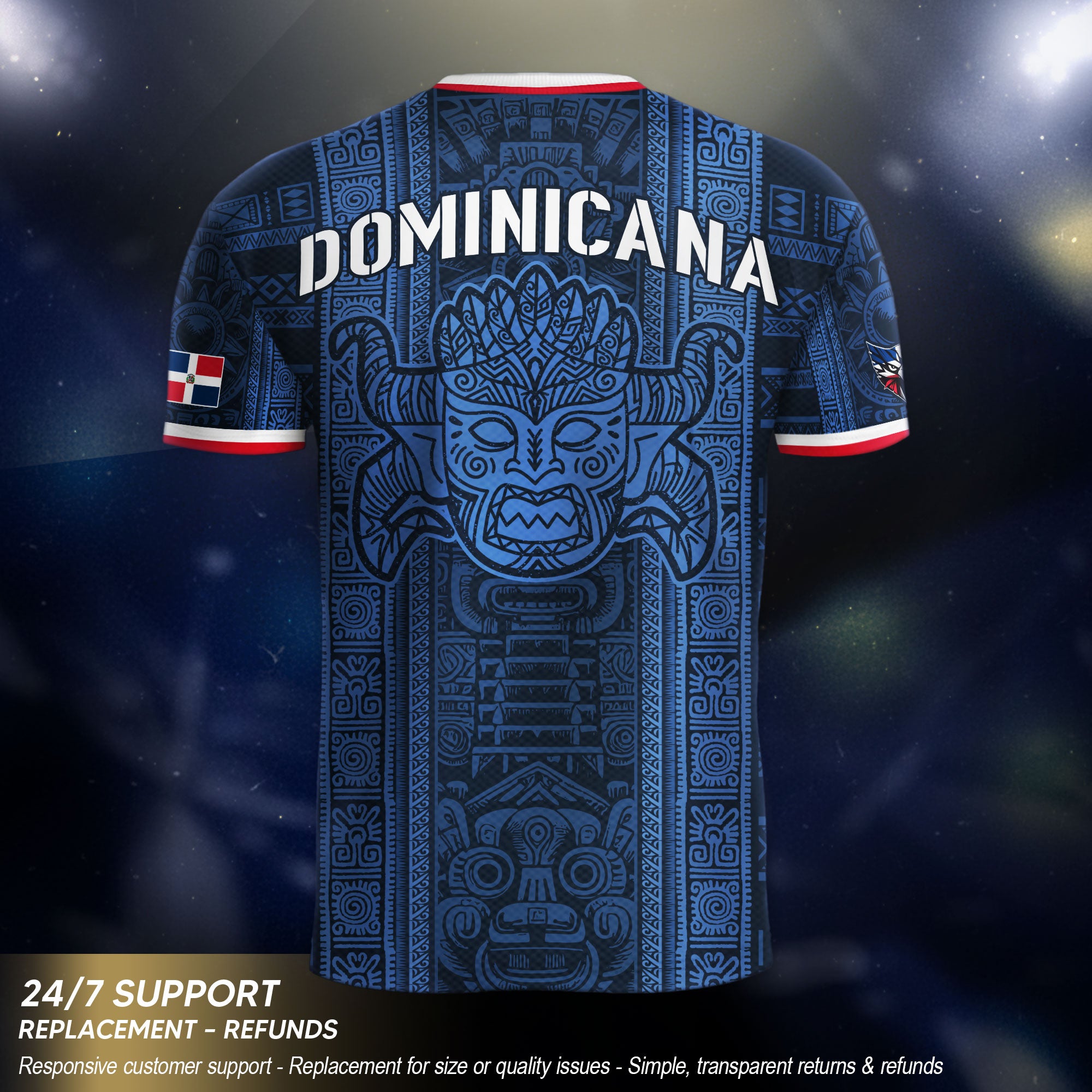 Dominican Cultural Heritage Soccer Jersey Navy, Identity & Pride Edition