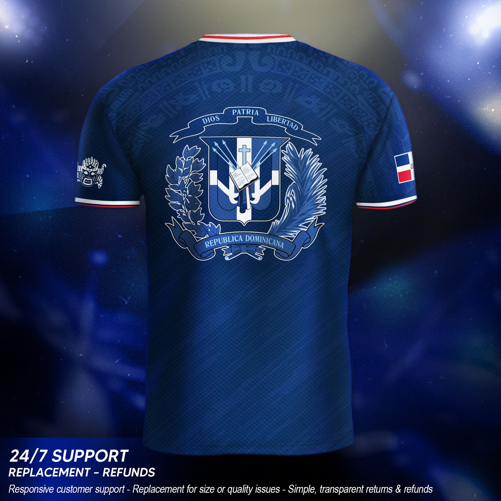 Dominican Republic Heritage Royal Navy National Graphic Soccer Jersey