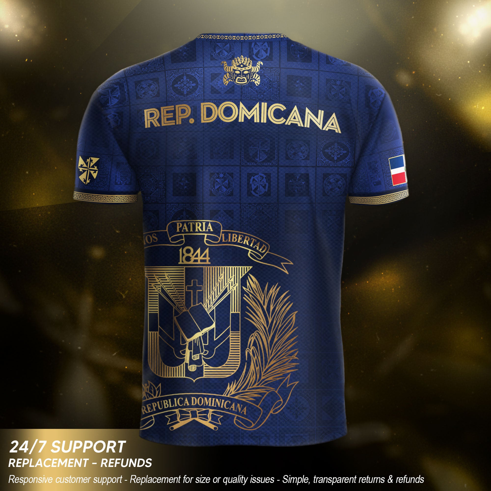 Dominican Republic Heritage Navy Gold Athletic Independence Soccer Jersey