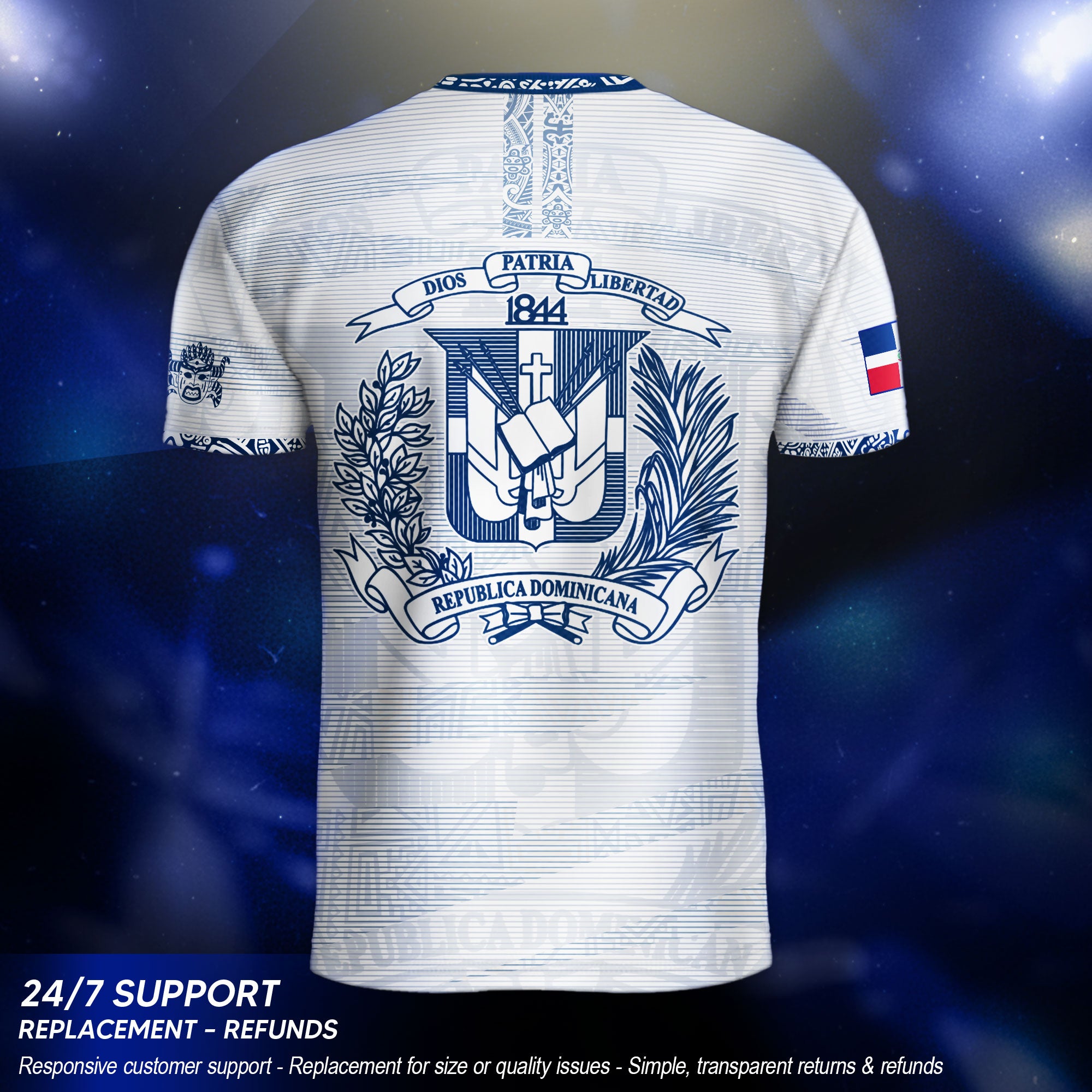 Dominican Republic Heritage White Blue National Soccer Jersey