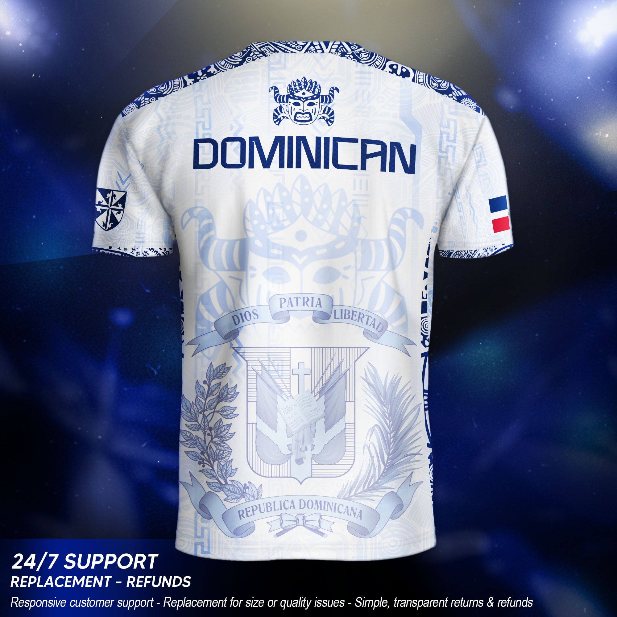 Dominican Republic Orgullo Dominicano White Mask Soccer Jersey
