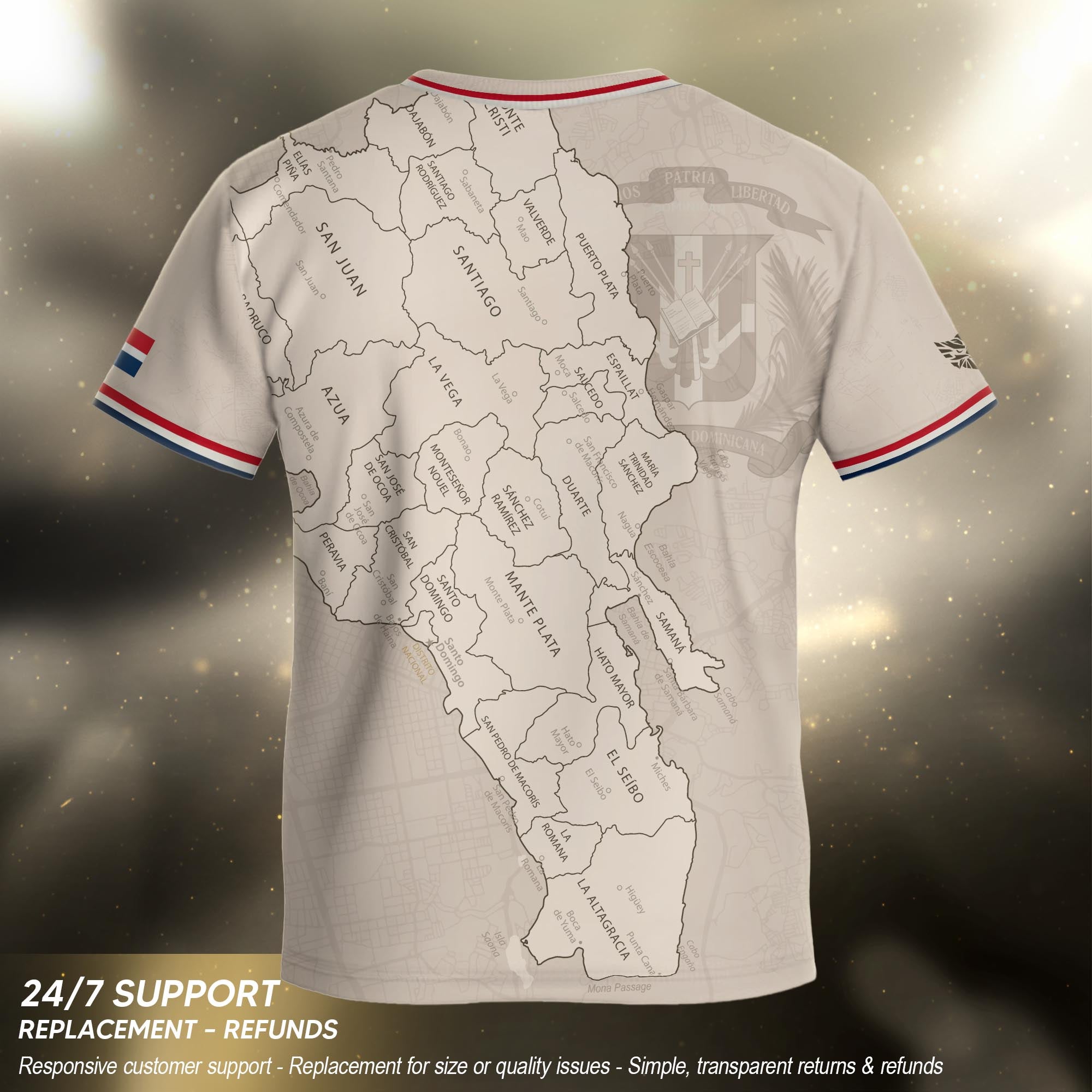 Dominican Republic Kids Youth Heritage Beige Map National Pride Athletic Soccer Jersey