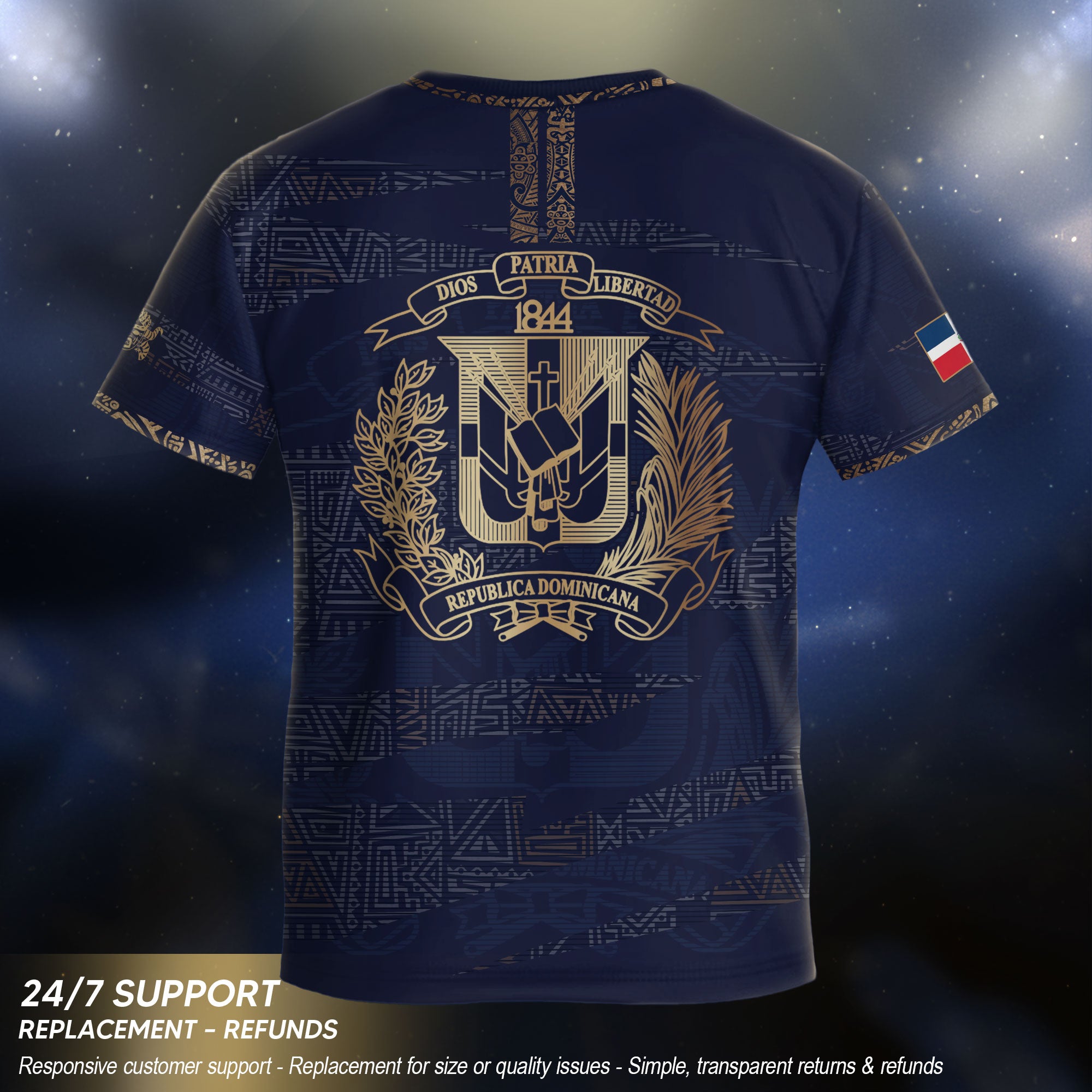Dominican Republic Youth Soccer Jersey Navy Gold Cultural Pride