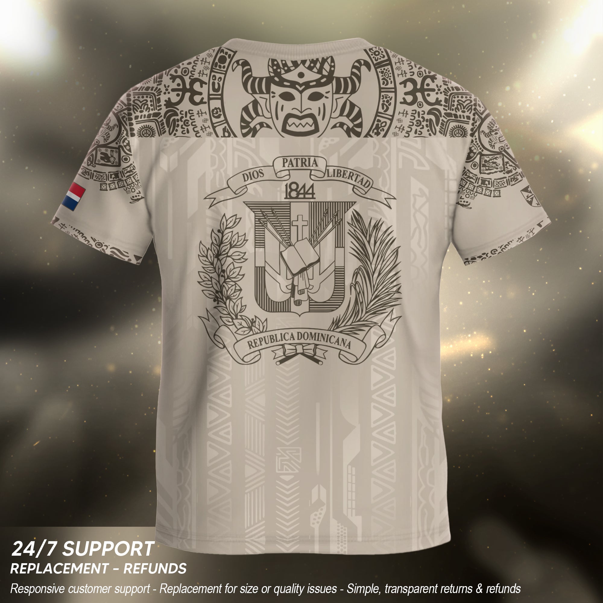 Dominican Republic Kids Youth Orgullo Dominicano Beige Tan Cigua Palmera Soccer Jersey