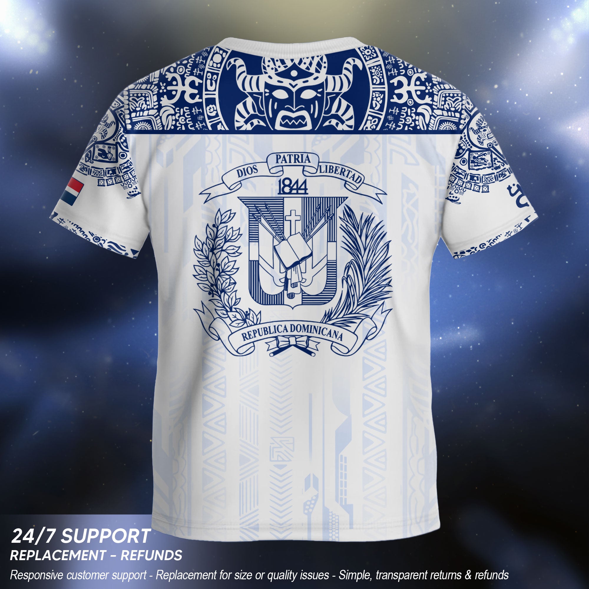 Dominican Republic Kids Youth Orgullo Dominicano White Cigua Palmera Soccer Jersey