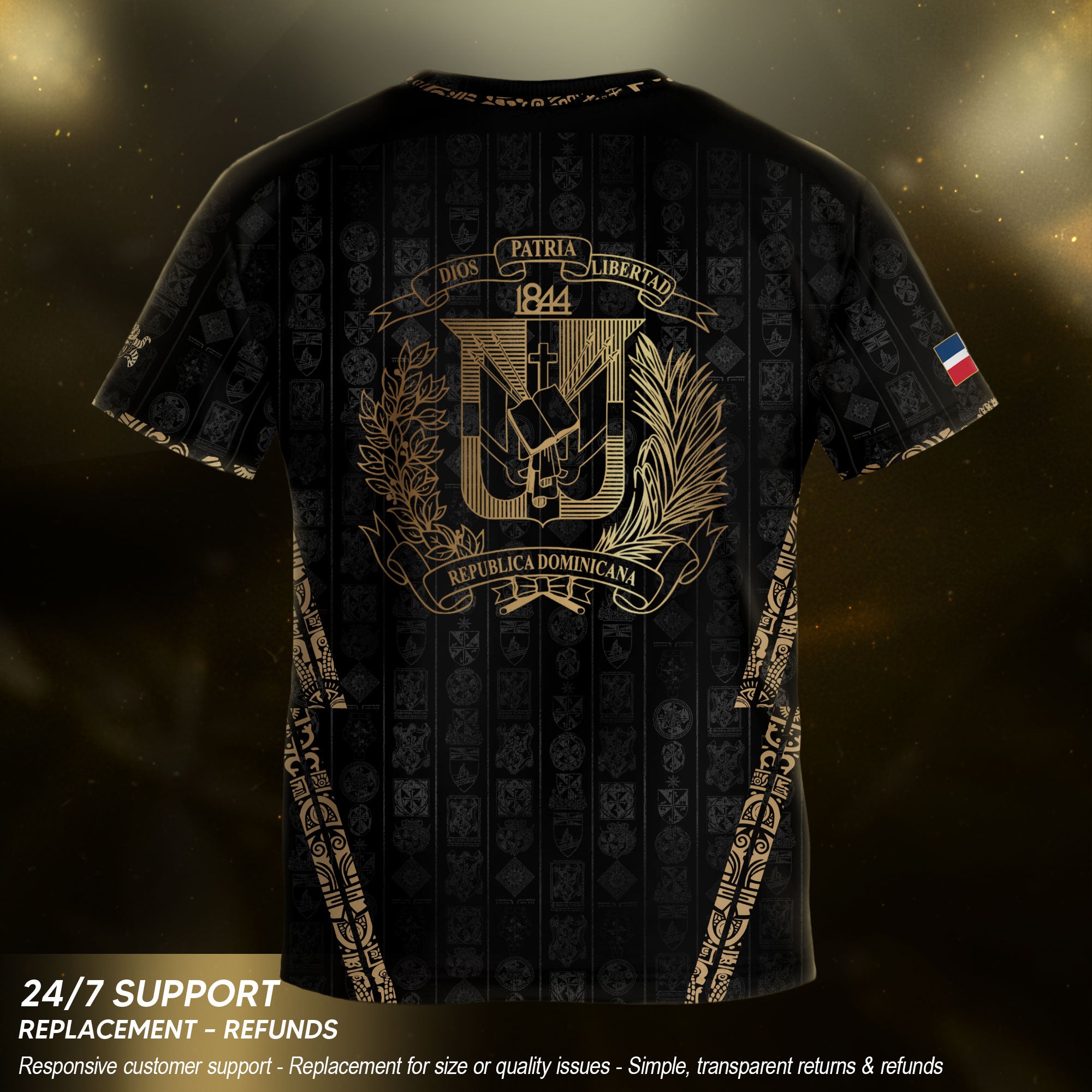 Dominican Cultural Heritage Kids Soccer Jersey Black National Pride Collection