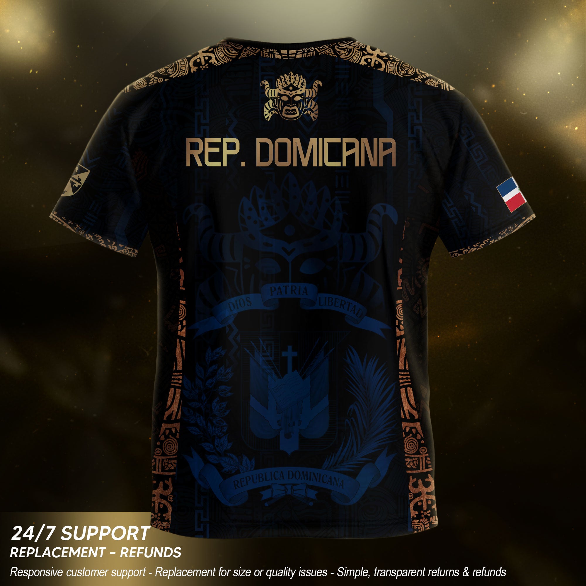 Dominican Kids Soccer Jersey Navy Pride Collection