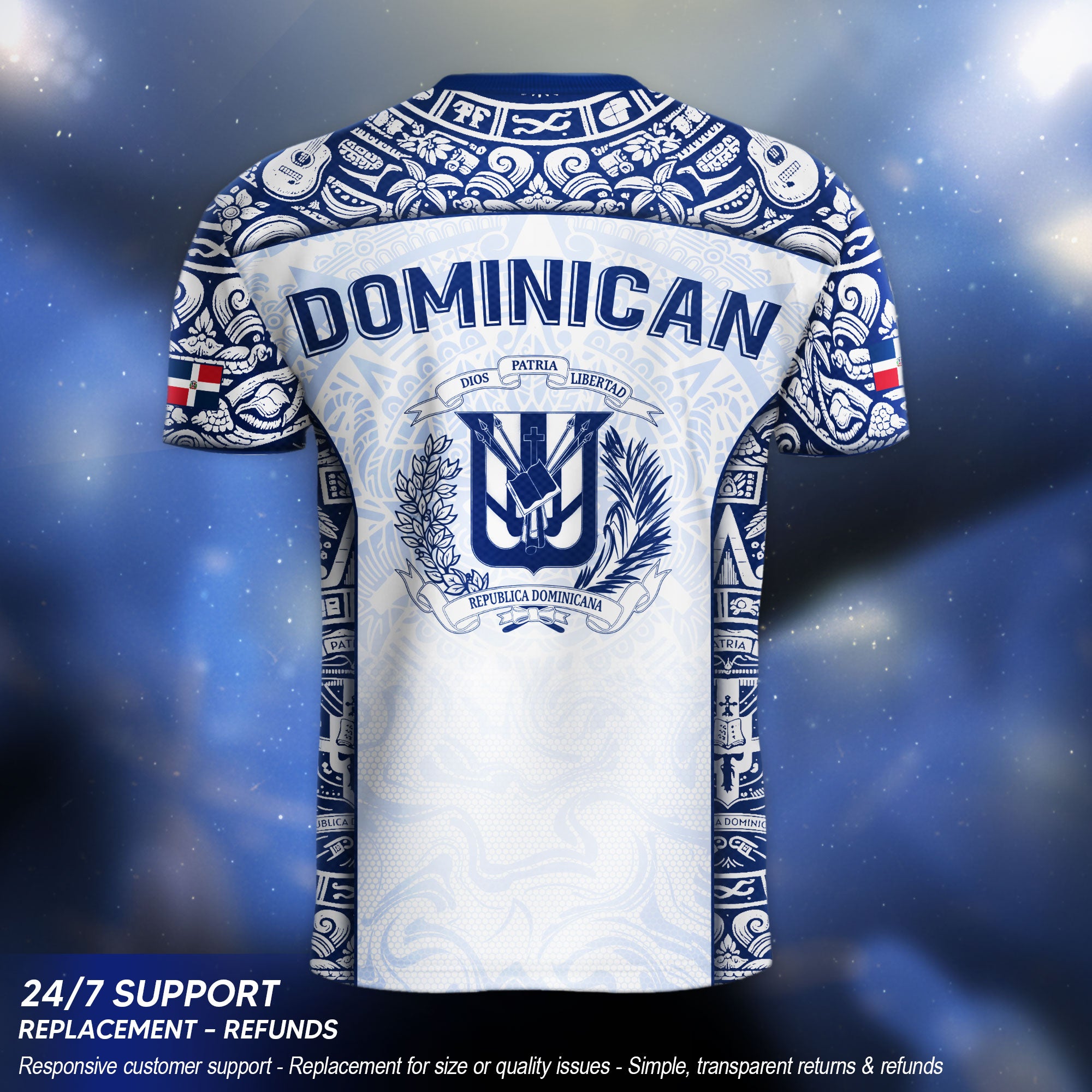 Dominican Republic Heritage White Taino Tribal Style Pride Soccer Jersey