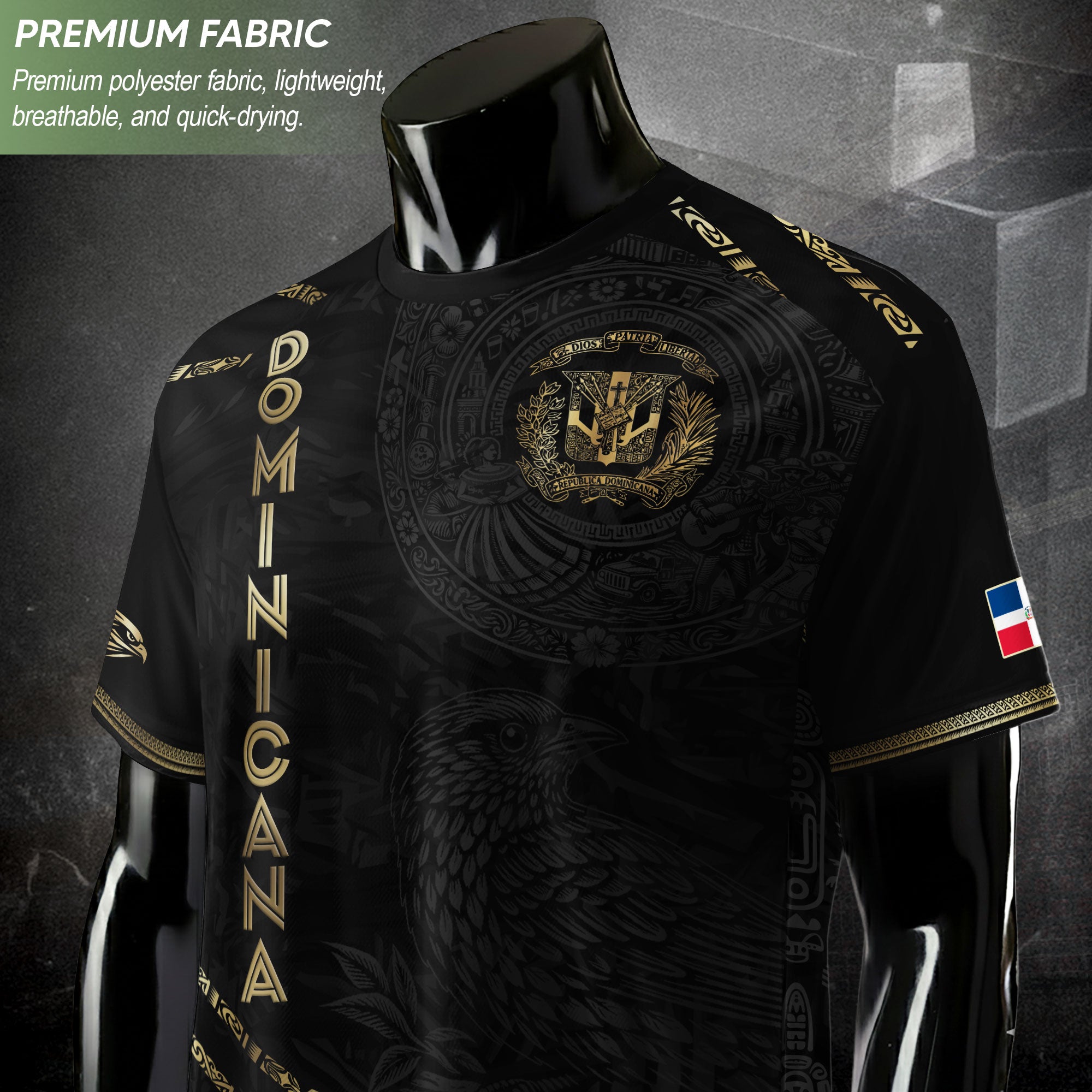 Dominican Heritage Soccer Jersey Black Gold, Cultural Identity & National Pride