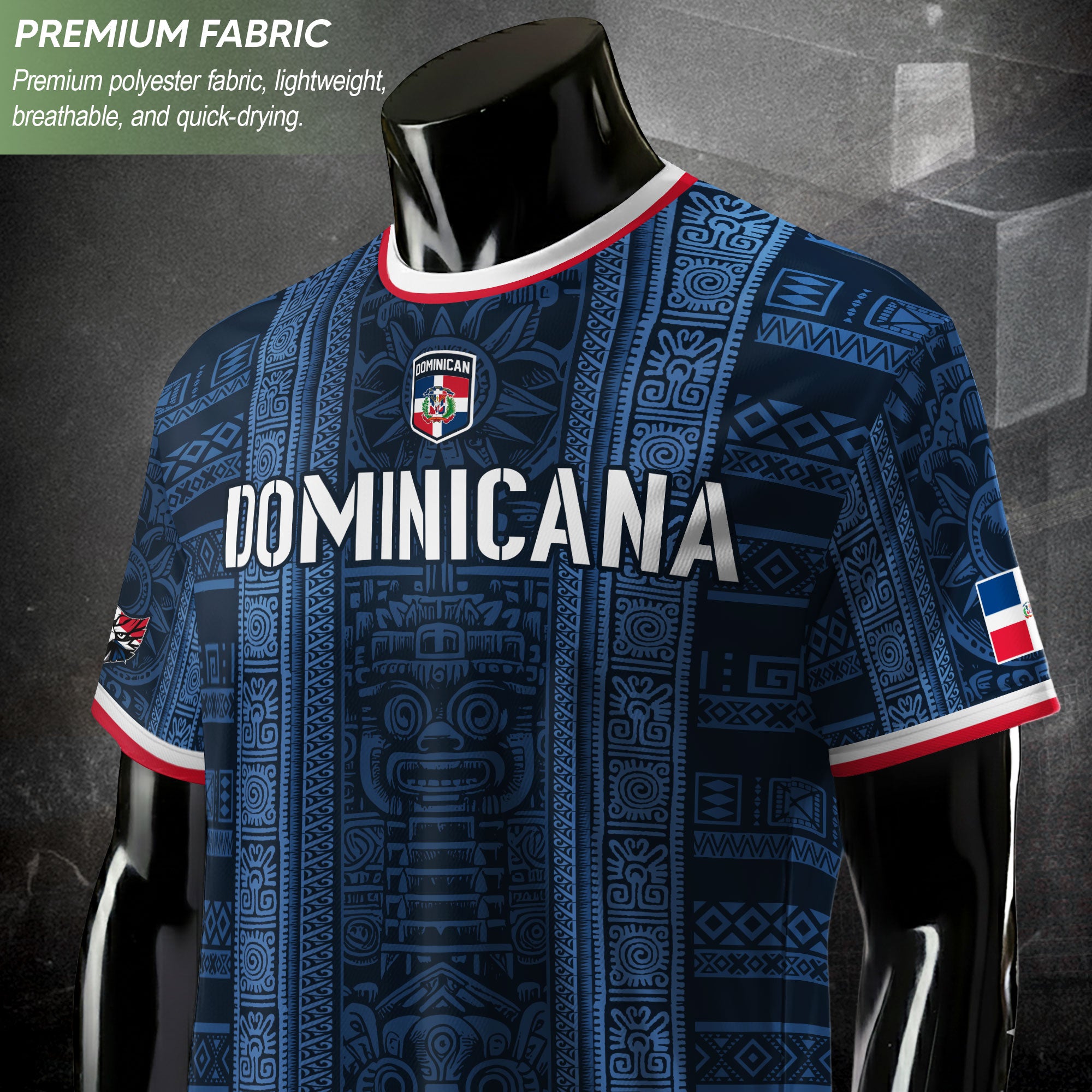 Dominican Cultural Heritage Soccer Jersey Navy, Identity & Pride Edition