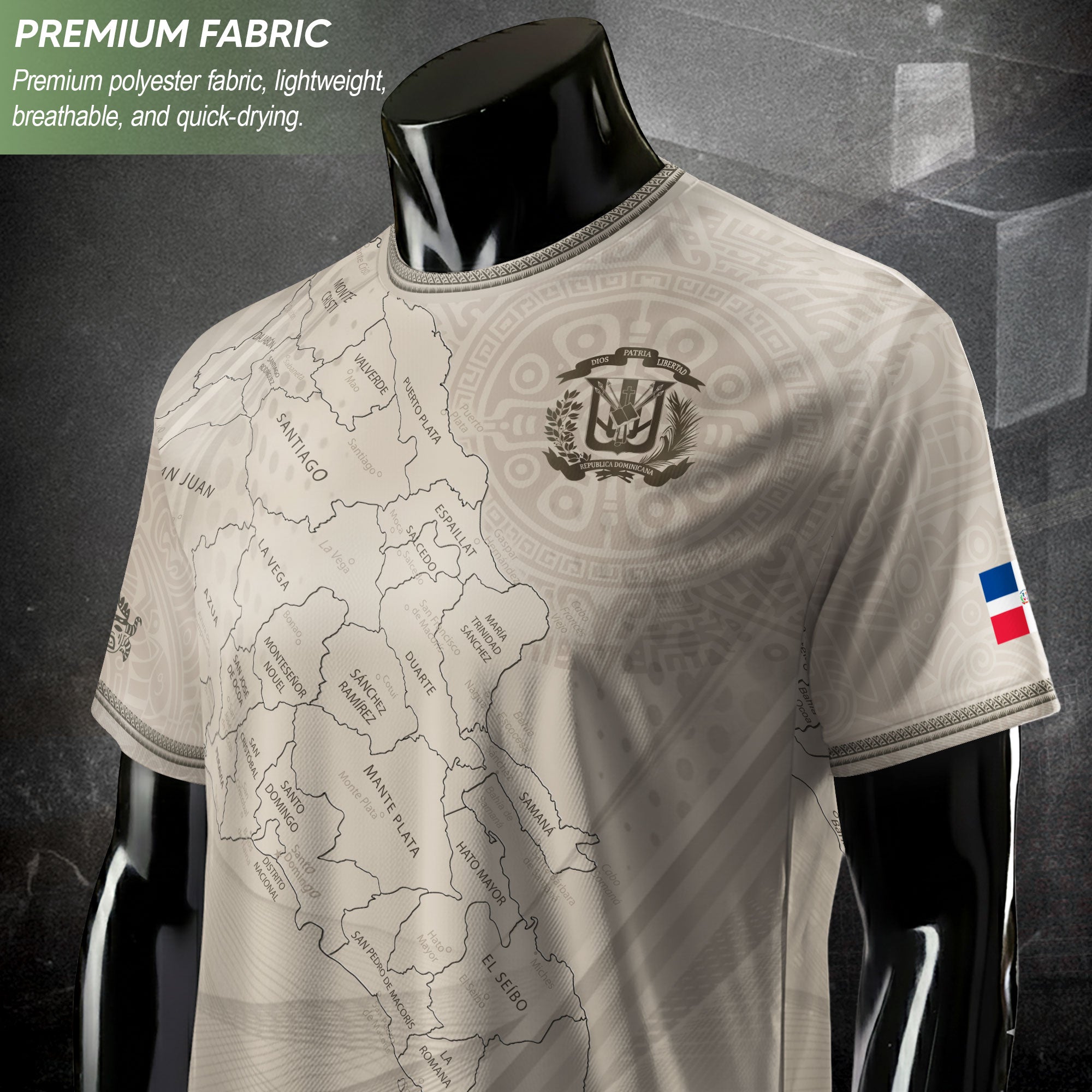 Dominican Cultural Identity Soccer Jersey Beige, Heritage & Pride Edition
