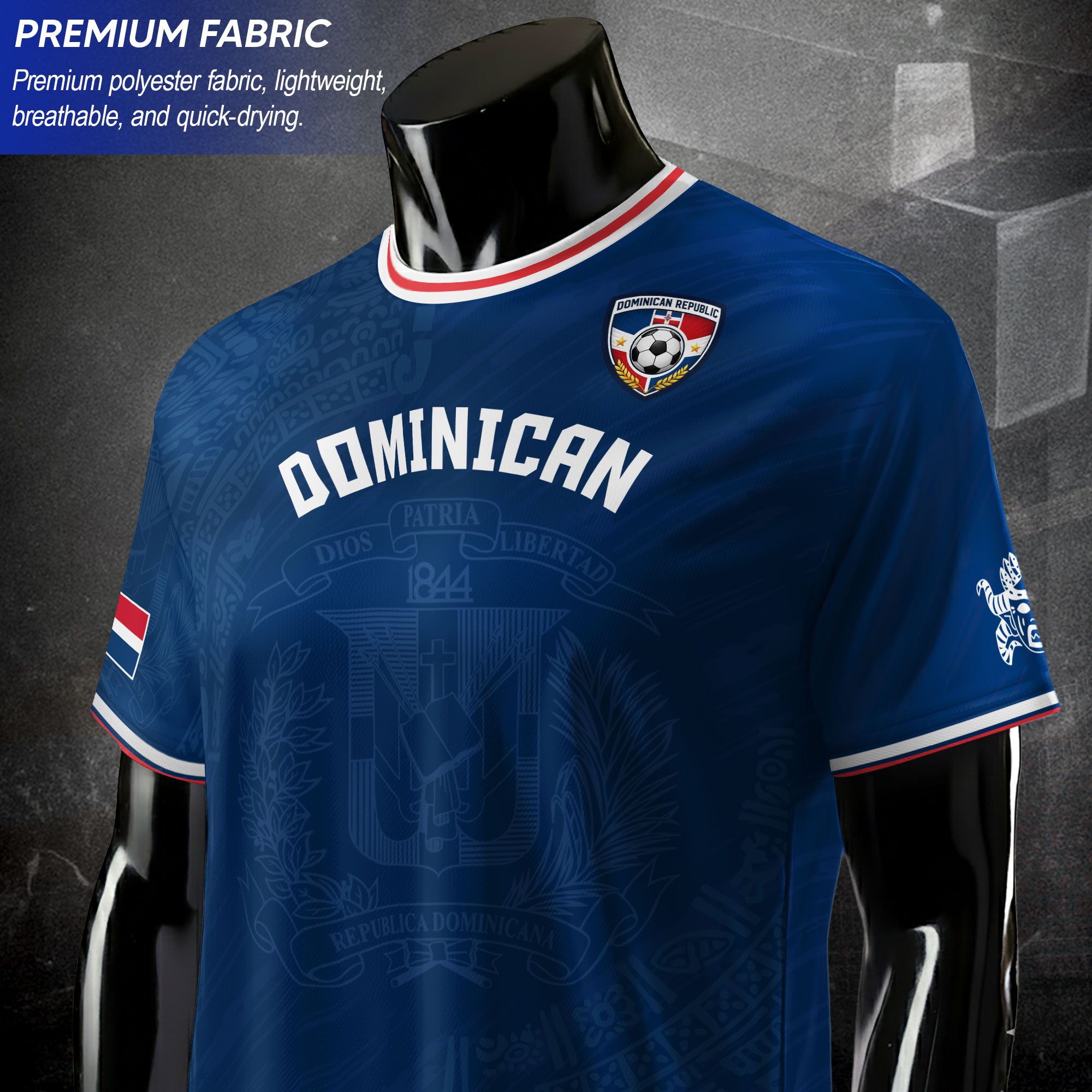 Dominican Republic Heritage Royal Navy National Graphic Soccer Jersey