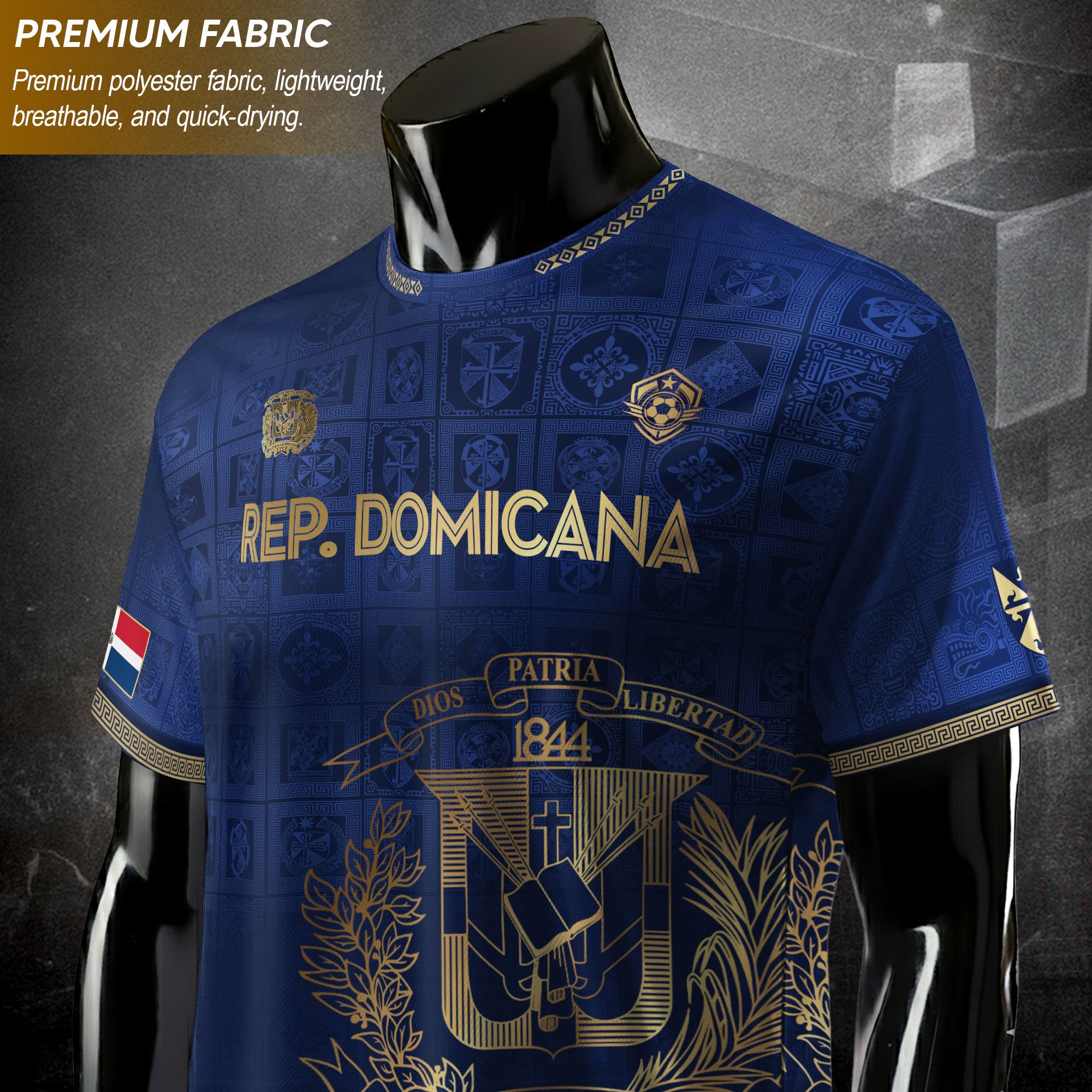 Dominican Republic Heritage Navy Gold Athletic Independence Soccer Jersey